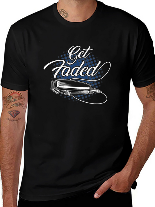 Get Faded Barber Tee - Stylish Black T-Shirt