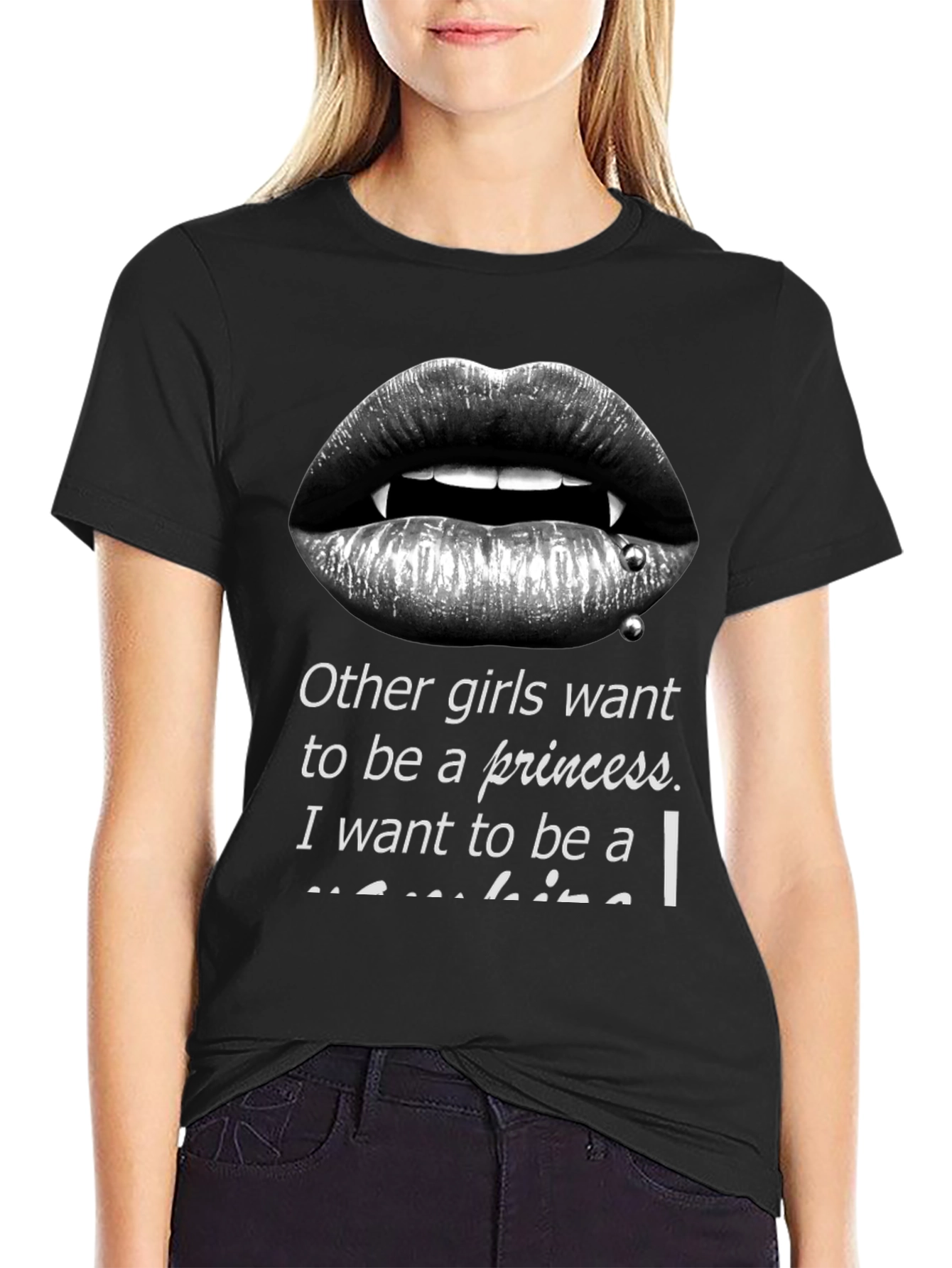 Vampire Lips Graphic T-Shirt - Princess Alternative