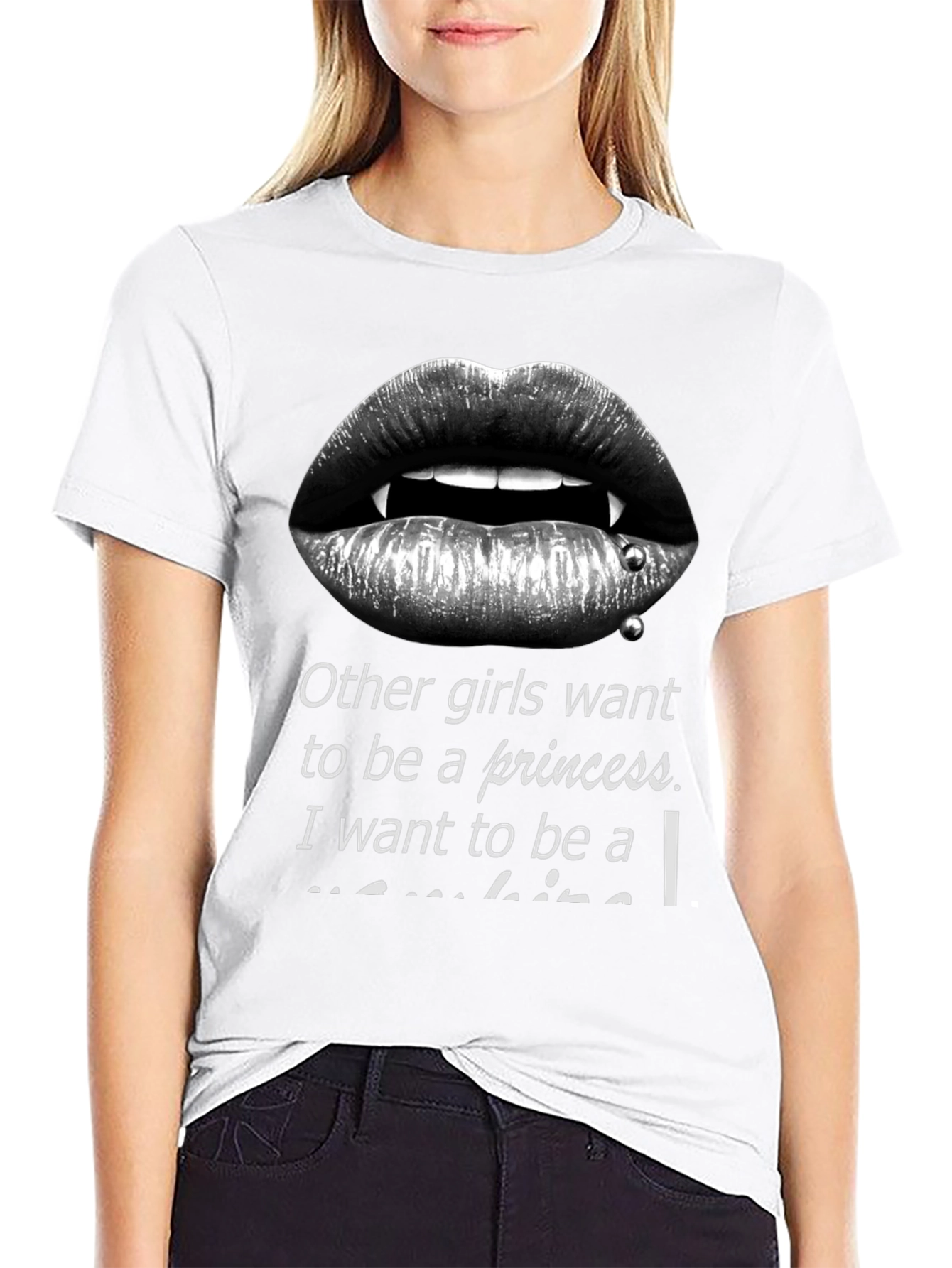 Vampire Lips Graphic T-Shirt - Princess Alternative