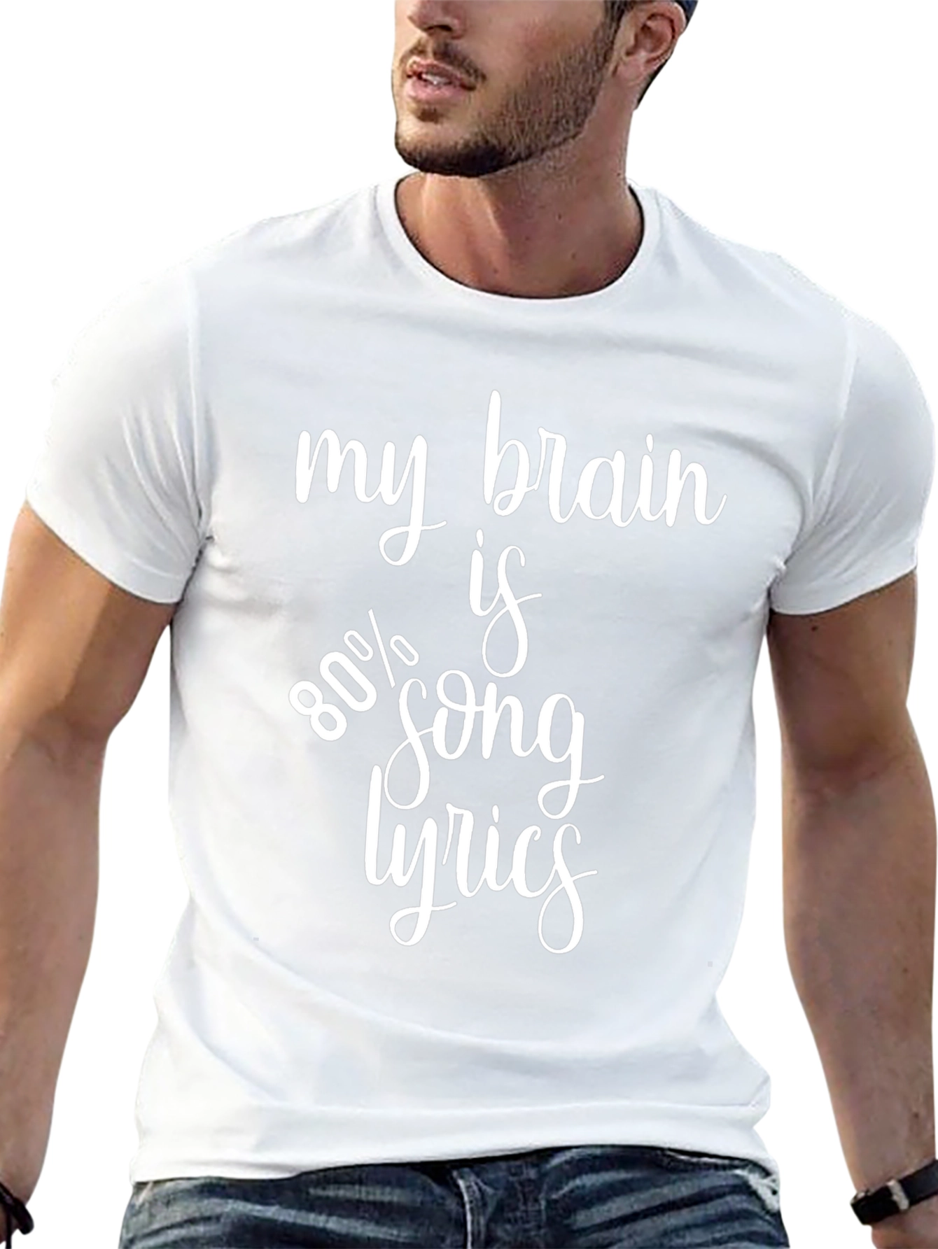 Funny My Brain is 80% Song Lyrics Graphic Tee