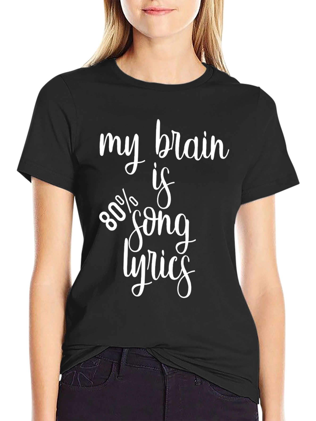 Funny My Brain is 80% Song Lyrics Graphic Tee