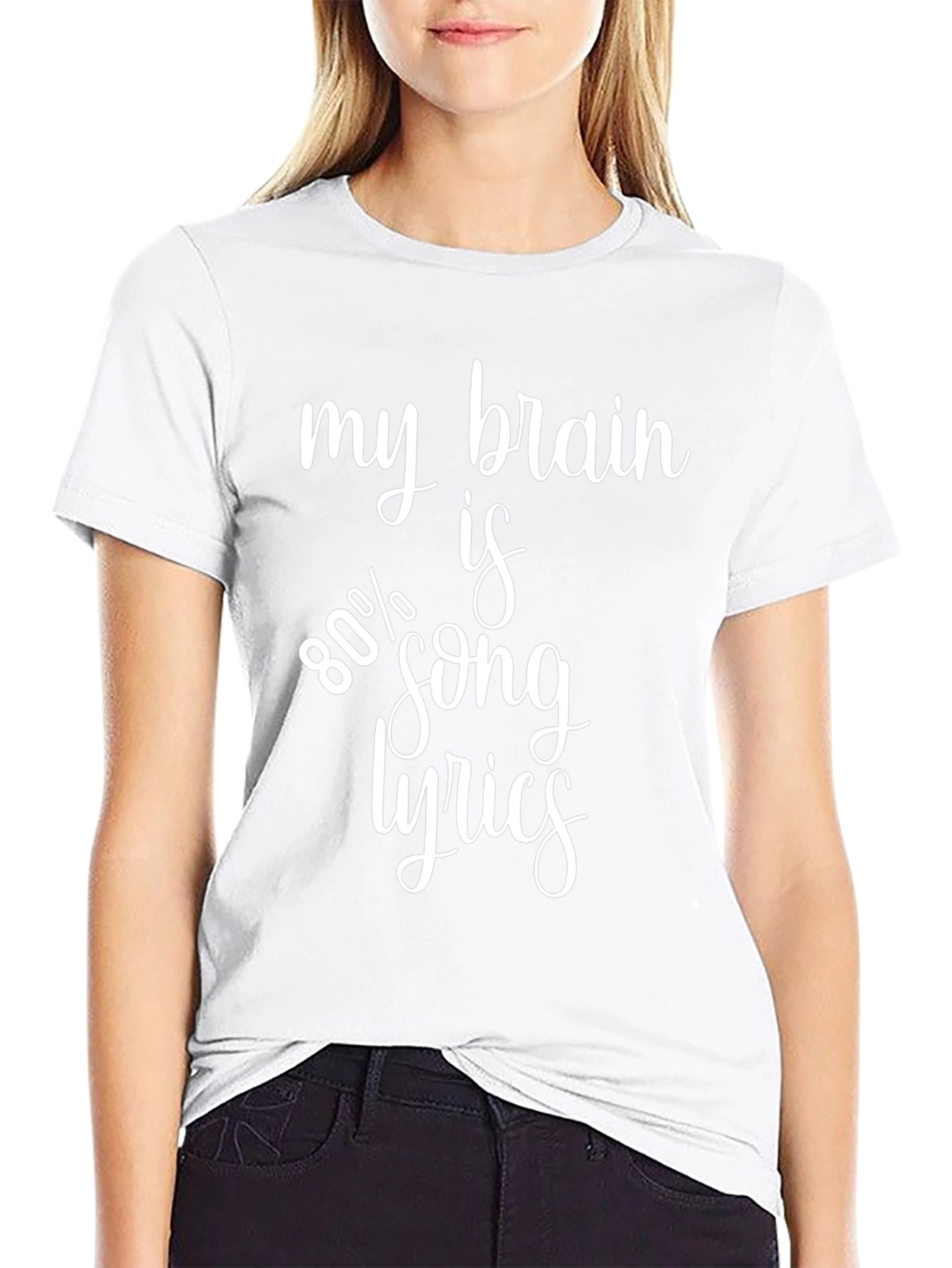 Funny My Brain is 80% Song Lyrics Graphic Tee