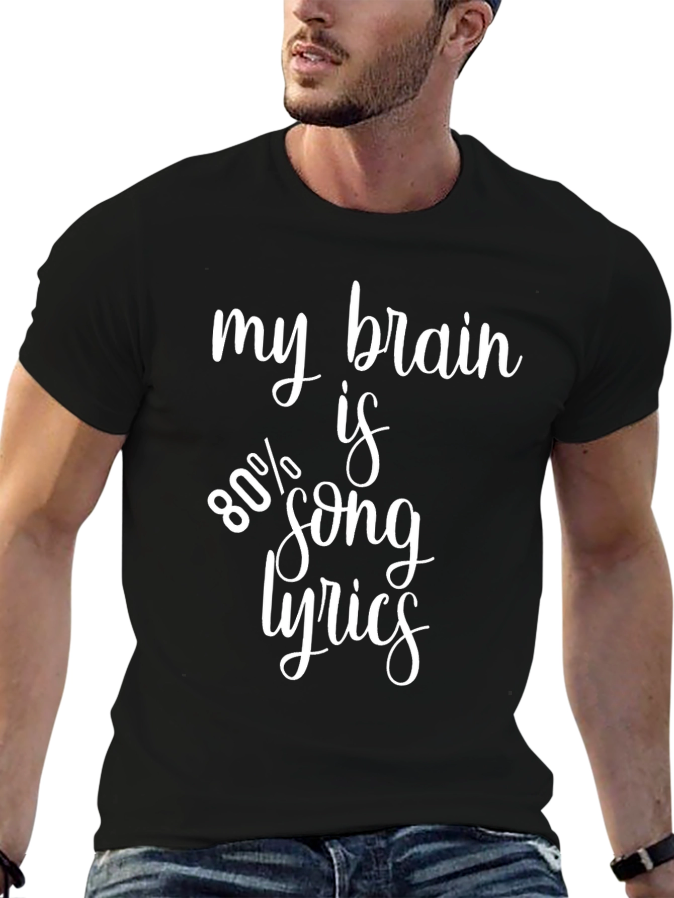 Funny My Brain is 80% Song Lyrics Graphic Tee