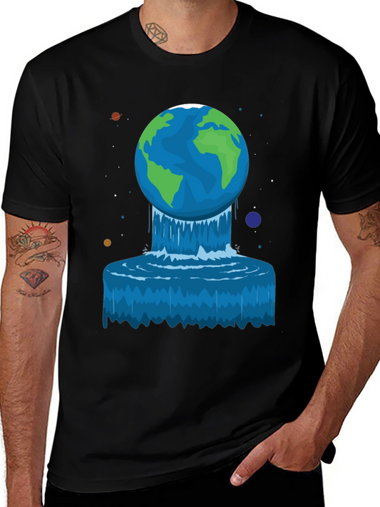 Earth Waterfall Graphic Tee - Unique Design!