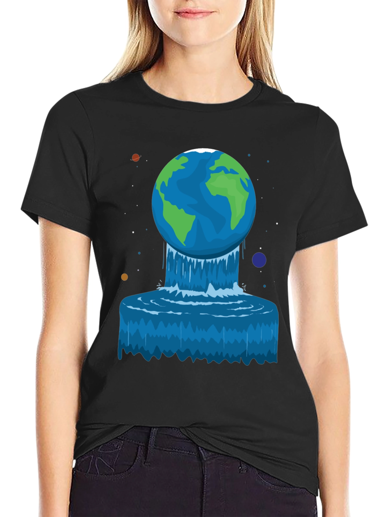 Earth Waterfall Graphic Tee - Unique Design!