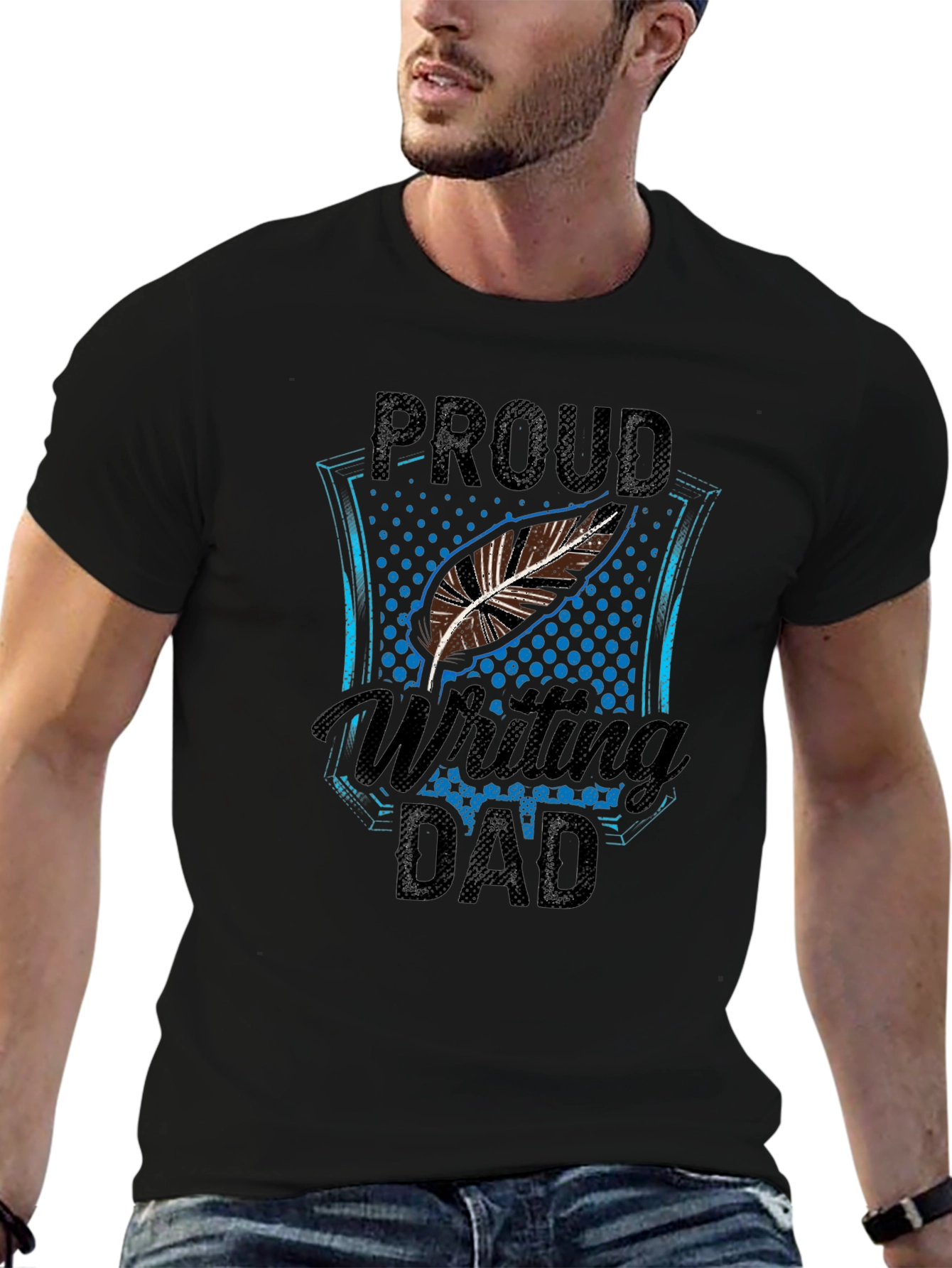Proud Writing Dad Graphic T-Shirt