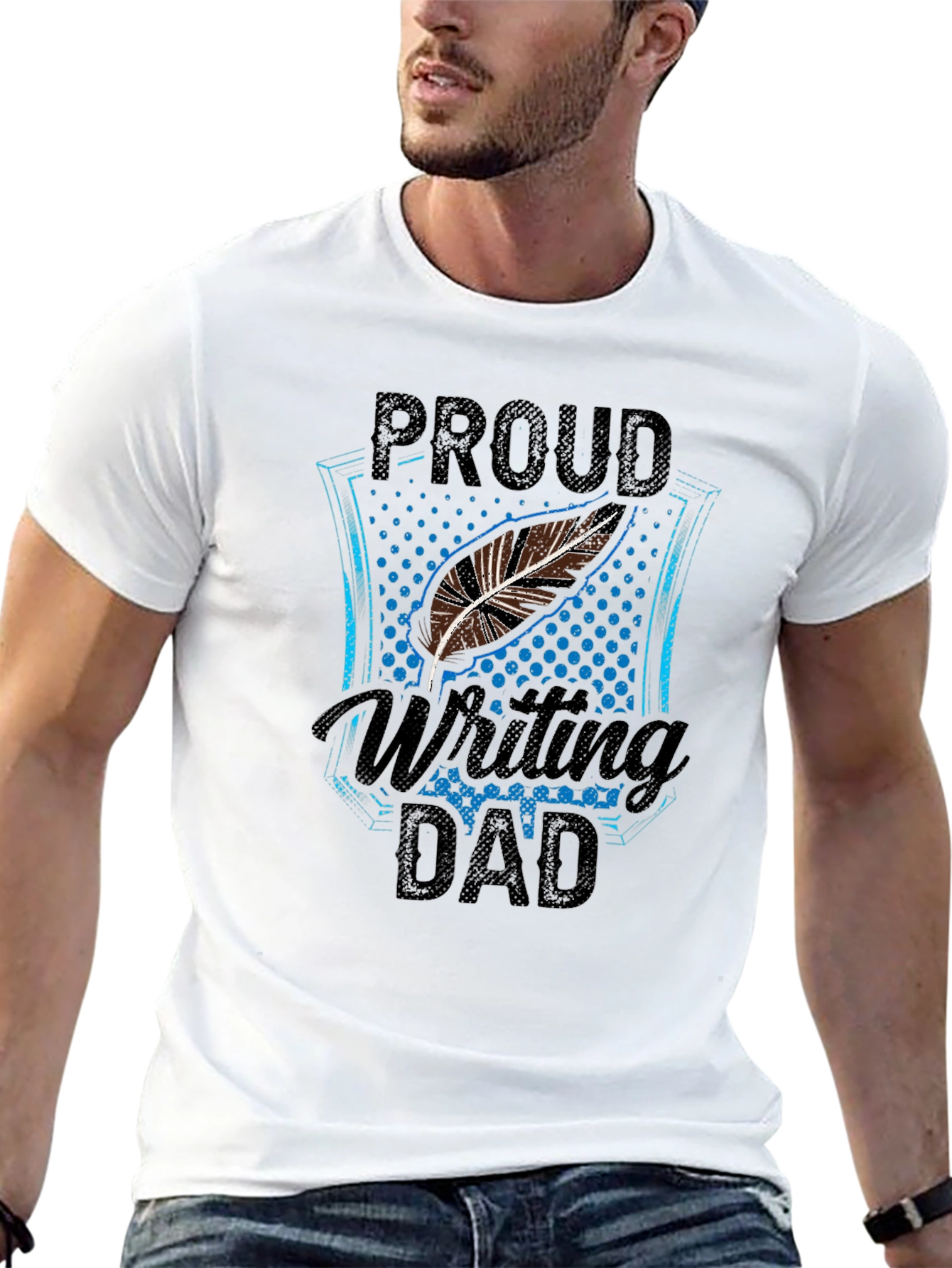 Proud Writing Dad Graphic T-Shirt