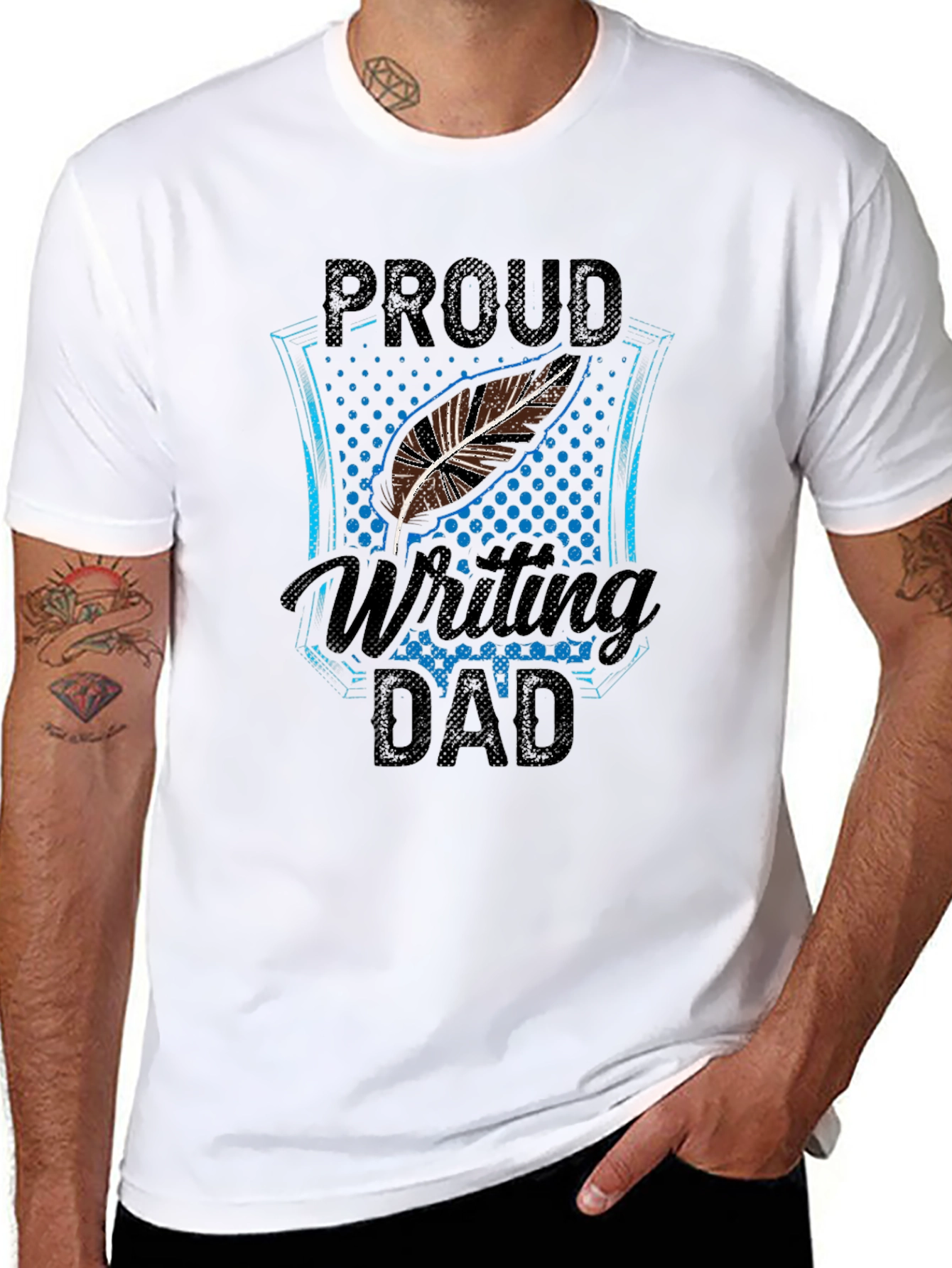Proud Writing Dad Graphic T-Shirt
