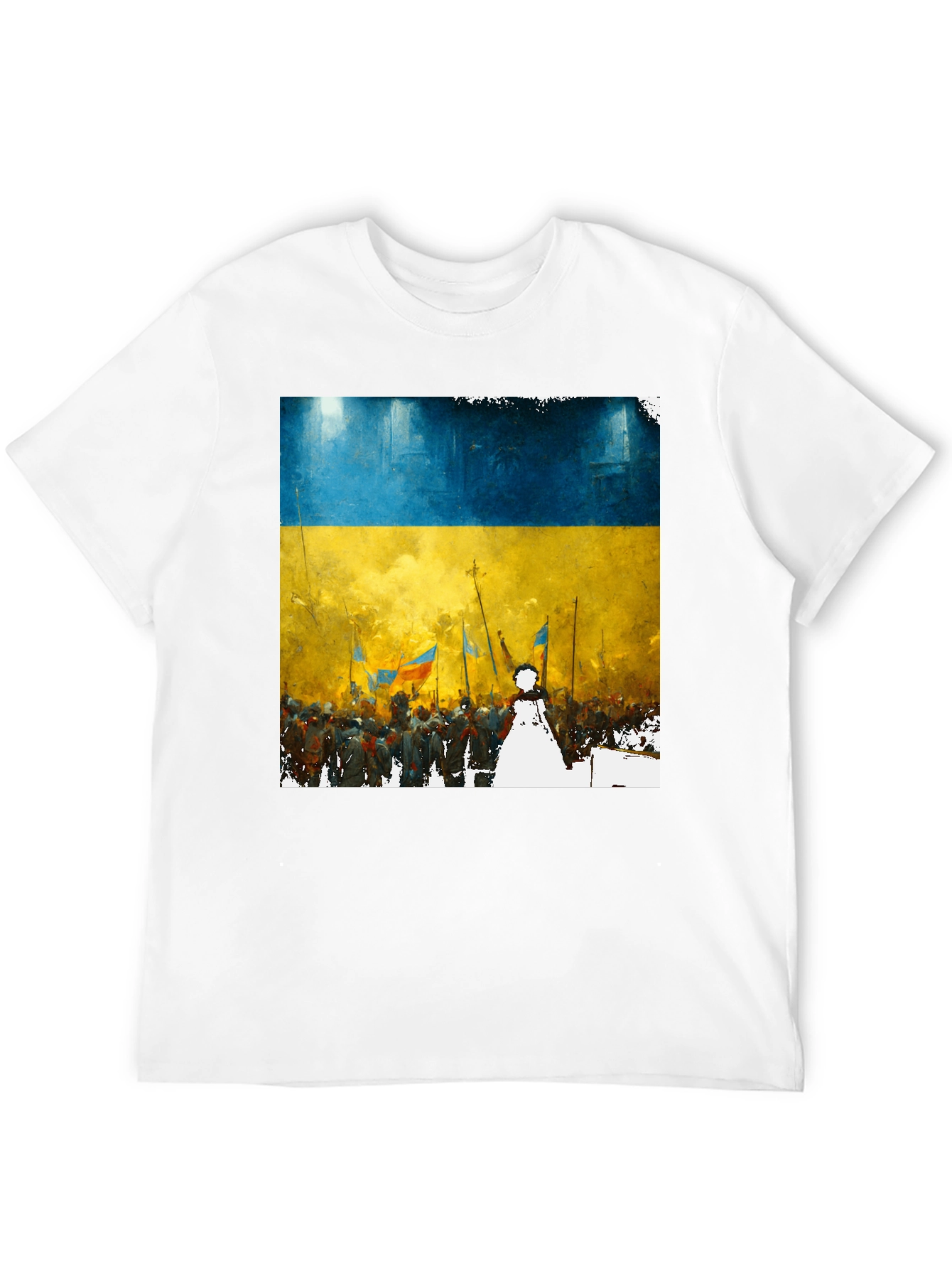 Ukraine Flag T-Shirt - Artistic Design