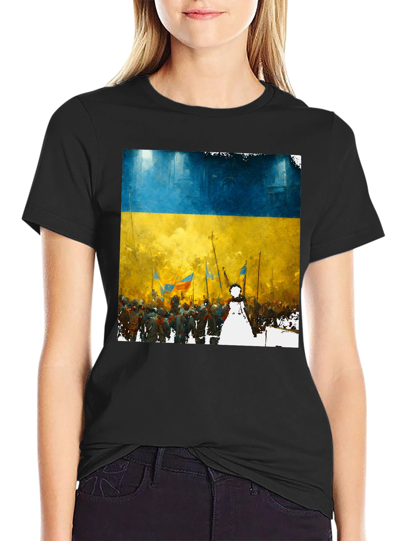 Ukraine Flag T-Shirt - Artistic Design