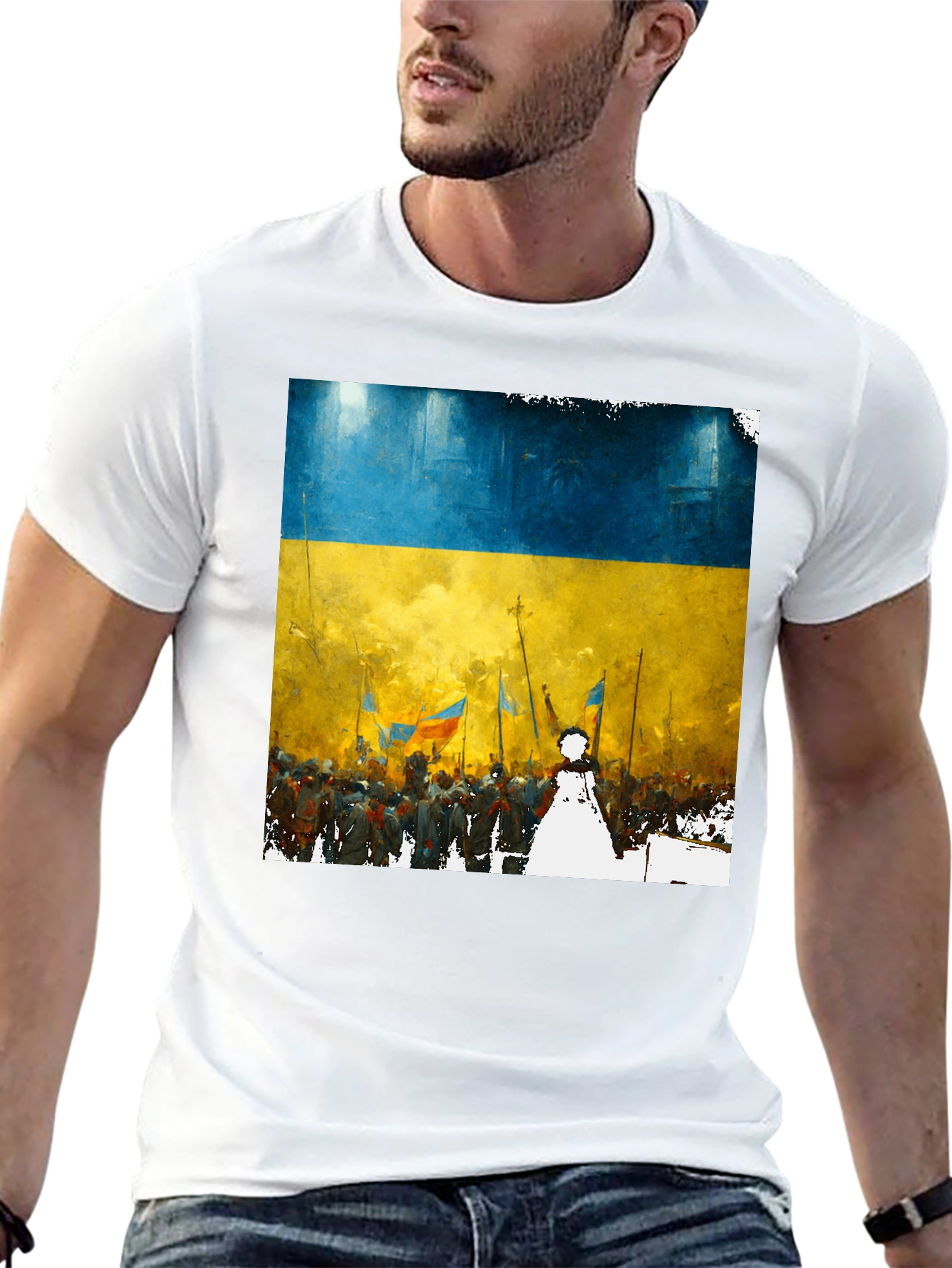 Ukraine Flag T-Shirt - Artistic Design