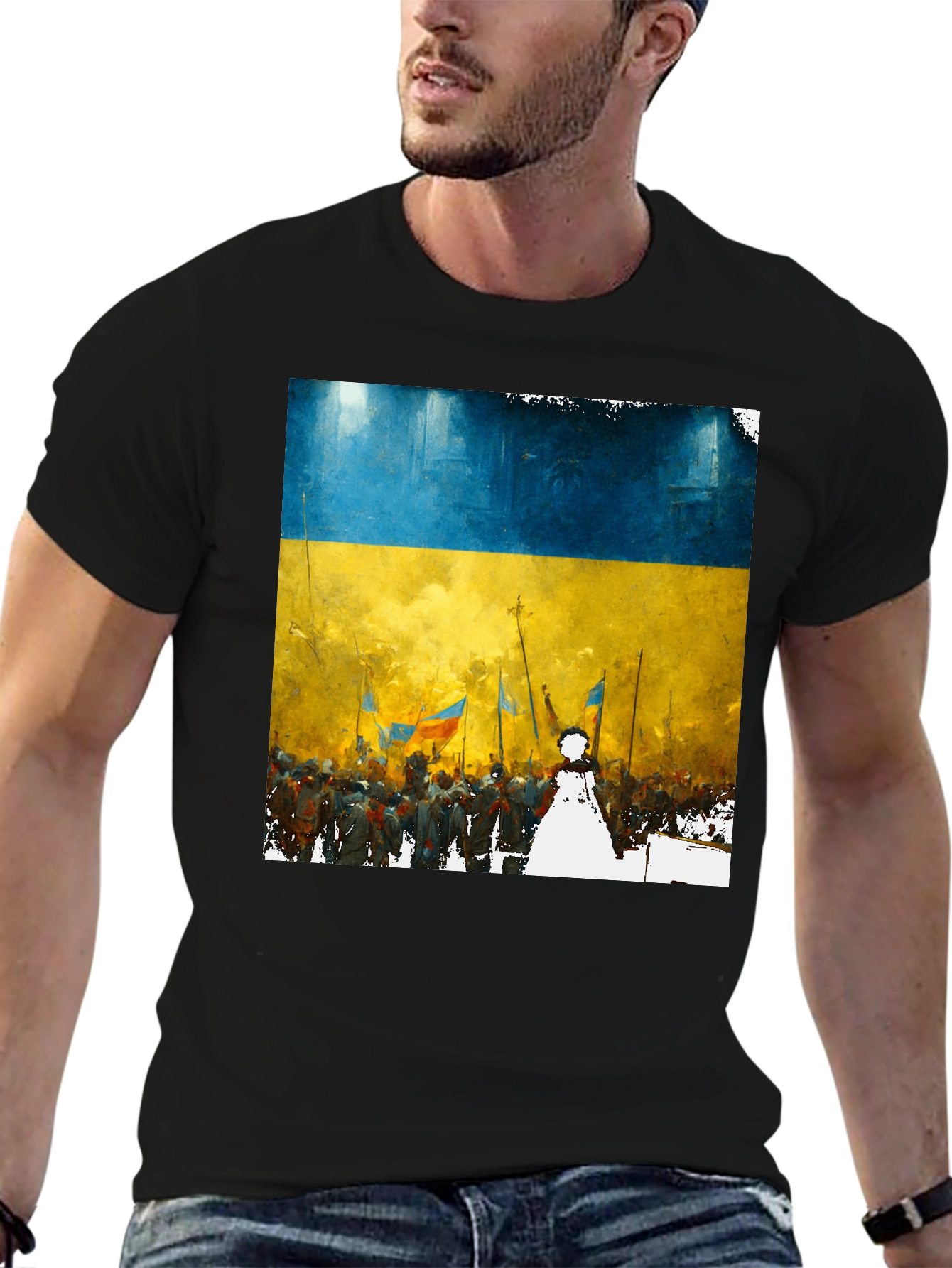 Ukraine Flag T-Shirt - Artistic Design