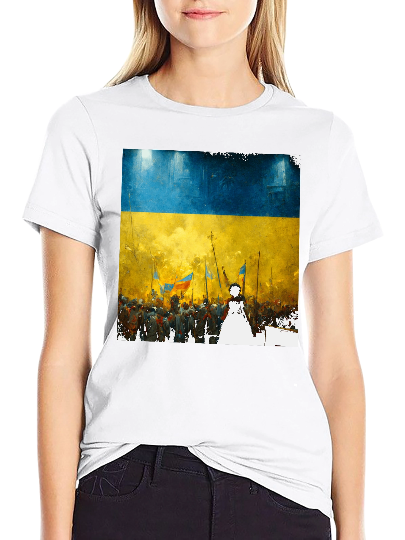 Ukraine Flag T-Shirt - Artistic Design