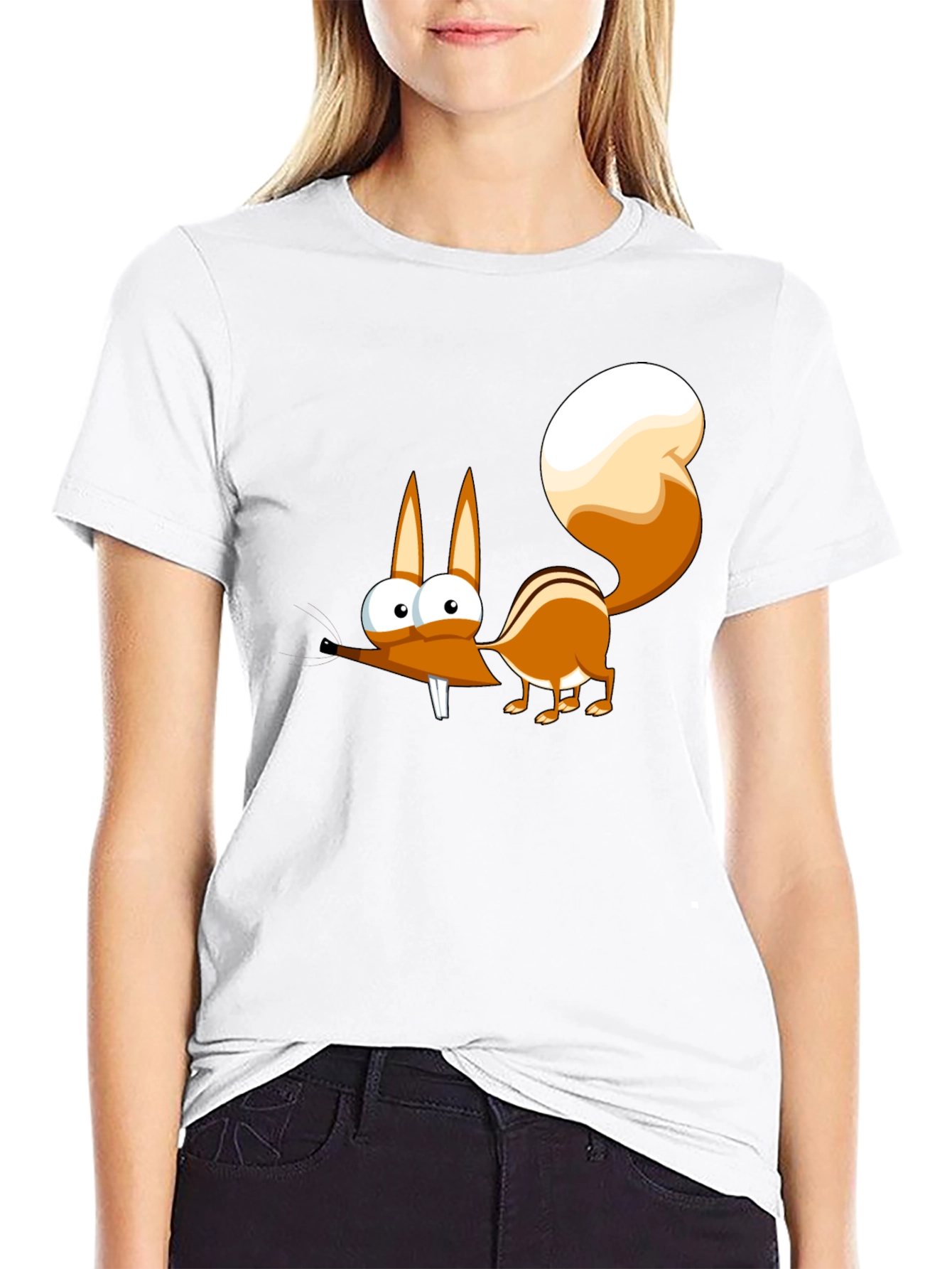 Funny Cartoon Squirrel Graphic T-Shirt