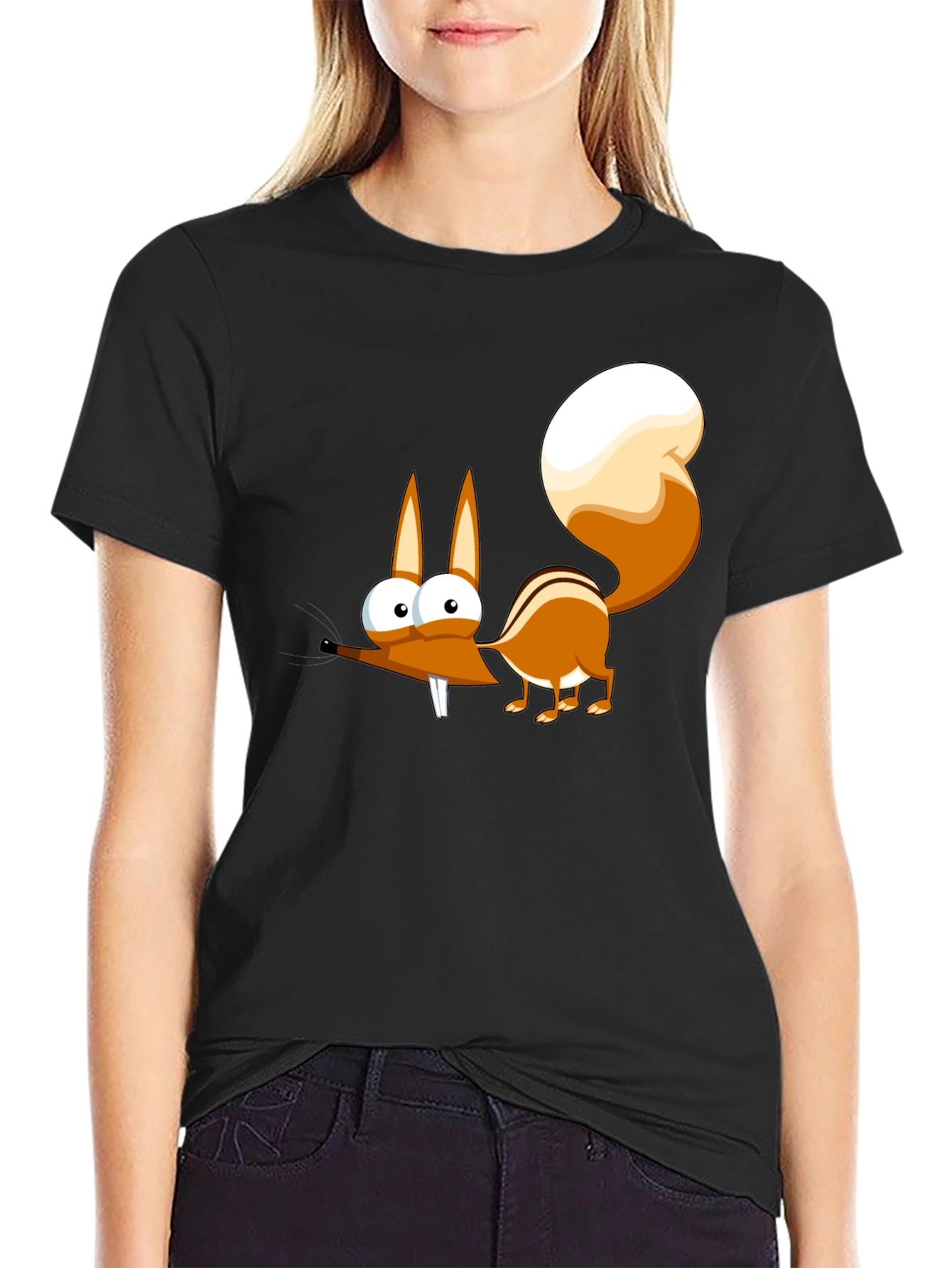 Funny Cartoon Squirrel Graphic T-Shirt
