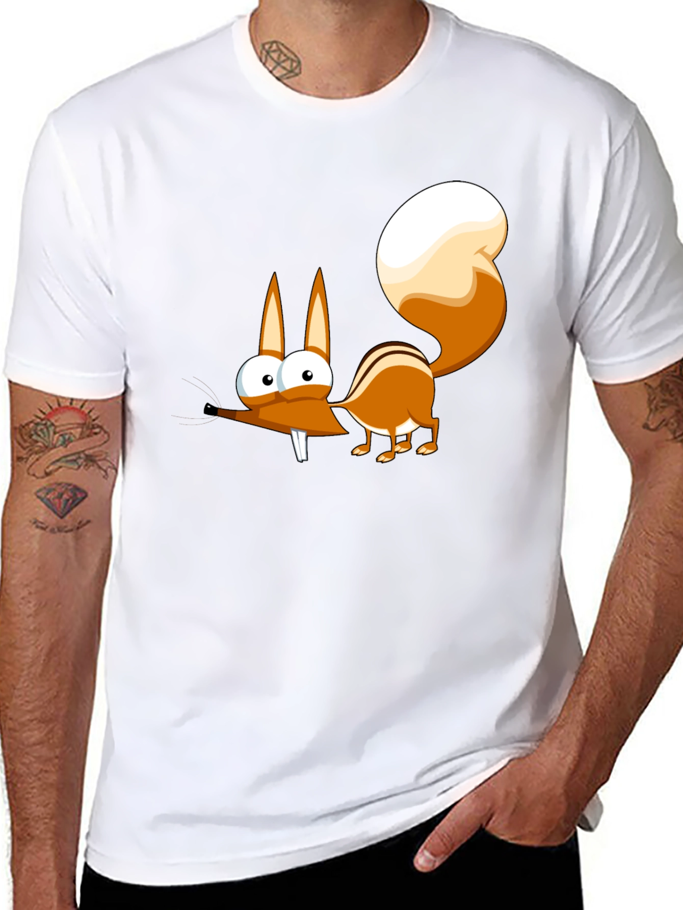Funny Cartoon Squirrel Graphic T-Shirt