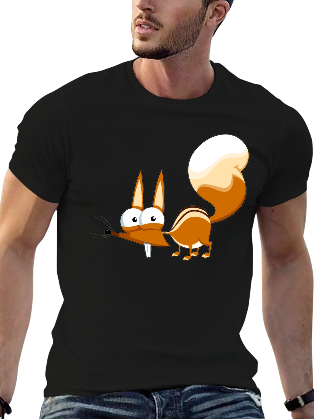 Funny Cartoon Squirrel Graphic T-Shirt