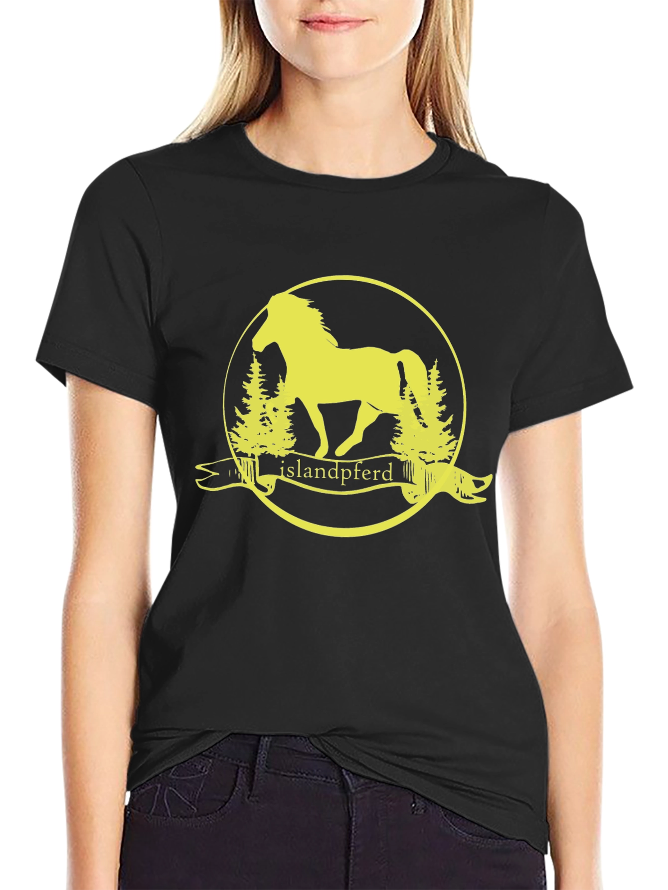 Islandpferd T-Shirt - Horse Graphic Tee - Black