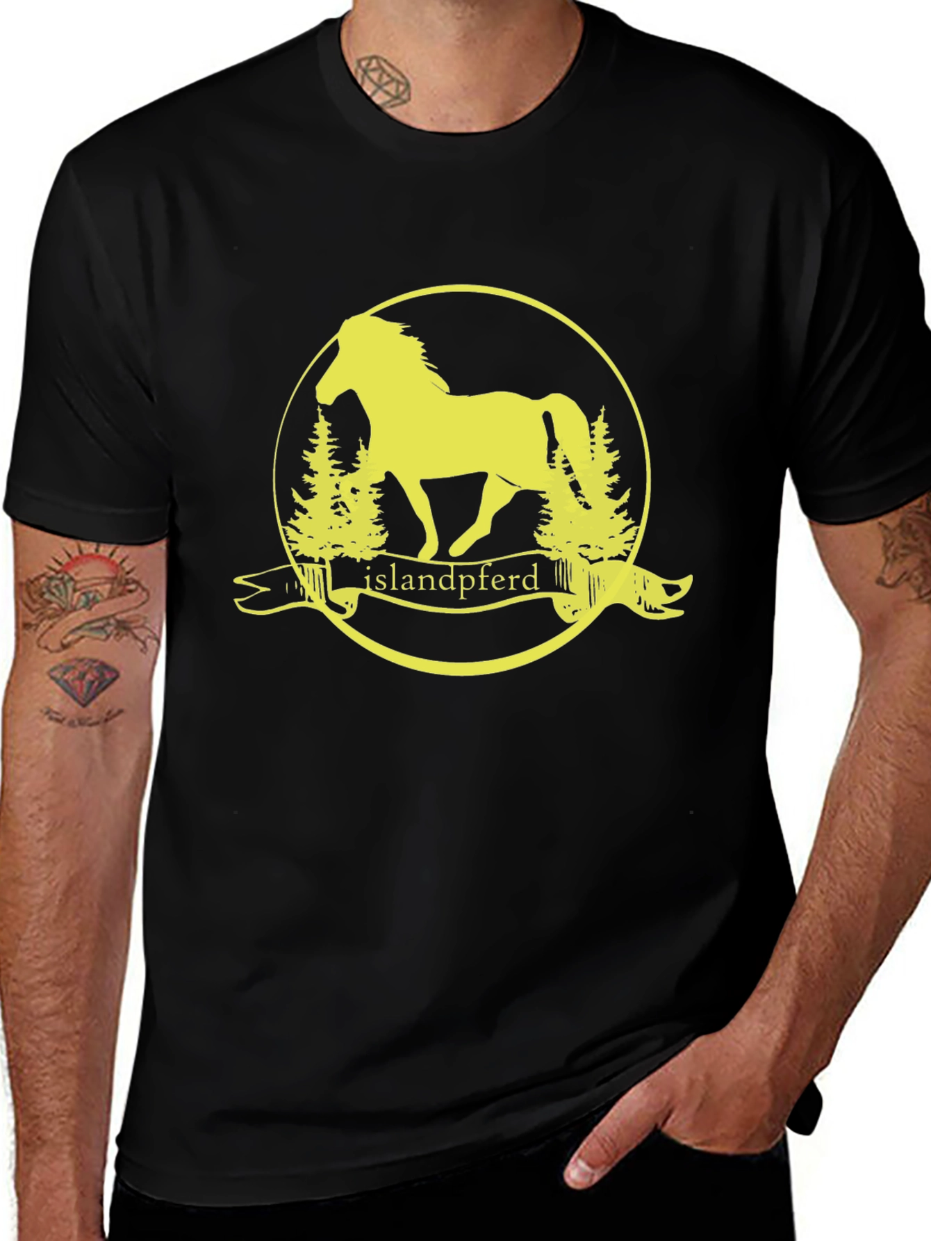 Islandpferd T-Shirt - Horse Graphic Tee - Black
