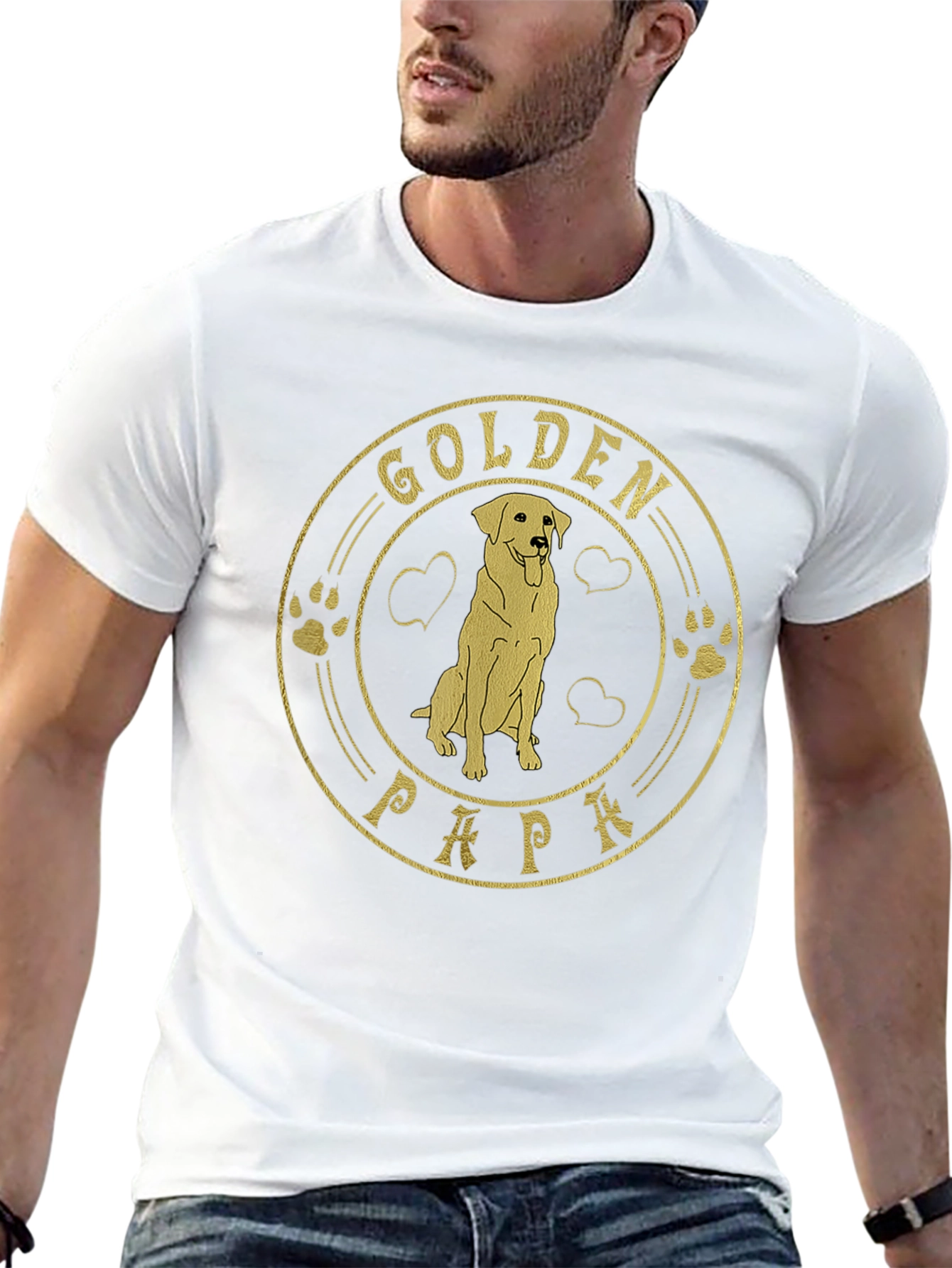 Golden Papa Dog T-Shirt - Dog Lover Gift