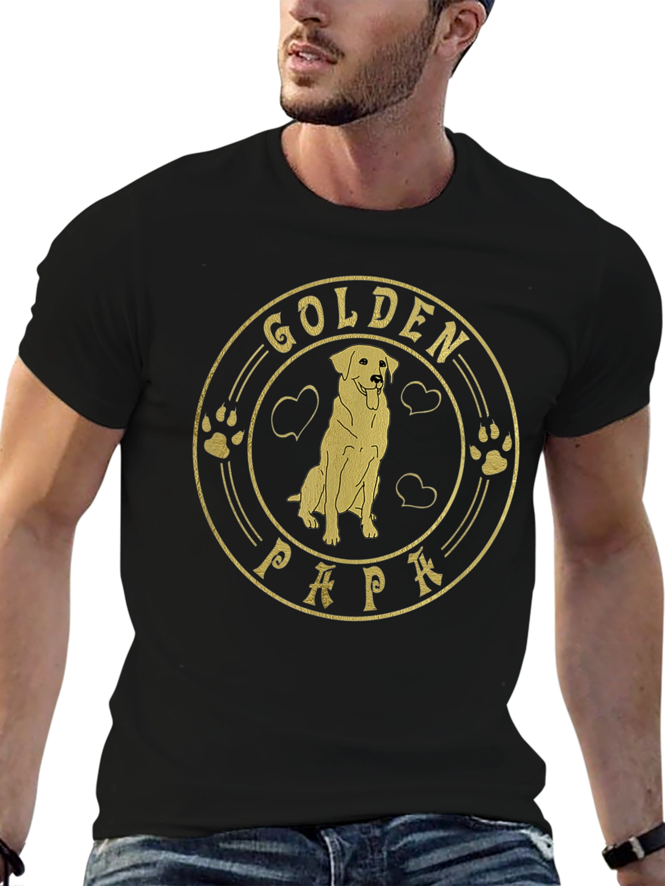 Golden Papa Dog T-Shirt - Dog Lover Gift