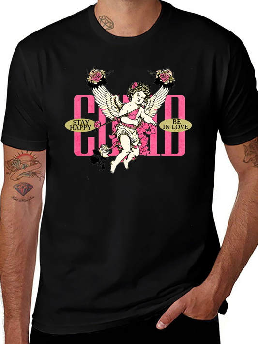 Cupid Graphic T-Shirt - Stay Happy Be In Love Design