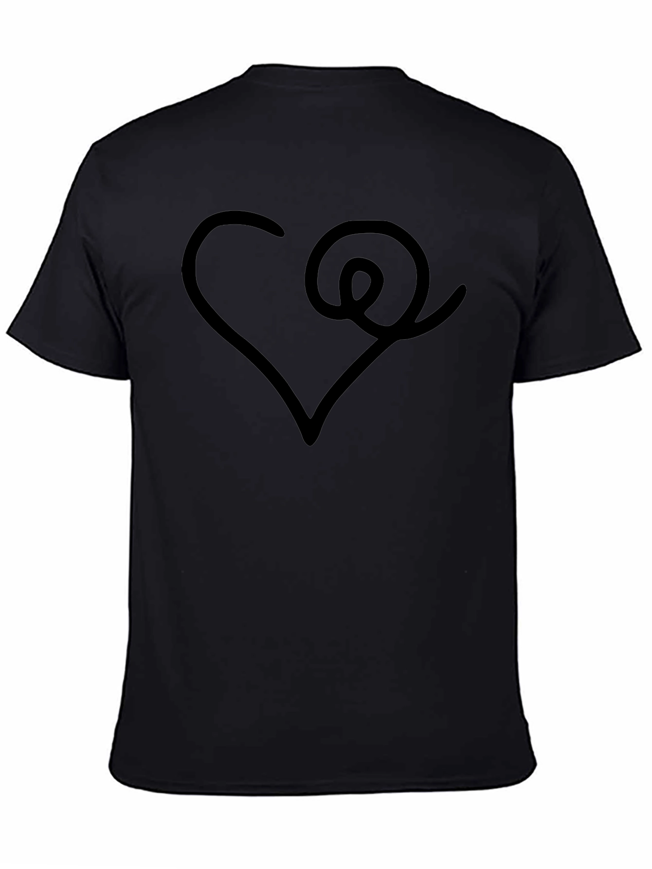 Heart & Swirl Graphic Black T-Shirt