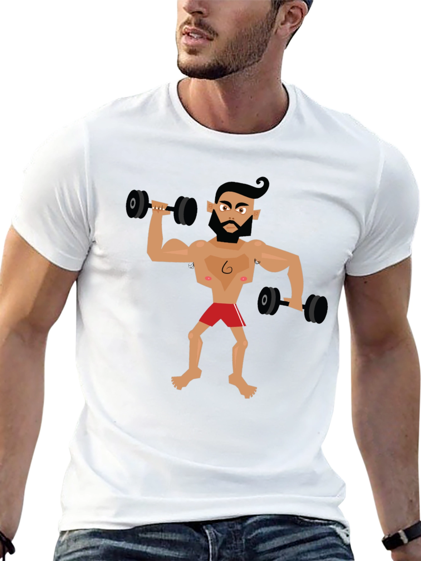 Cartoon Gym Dude T-Shirt