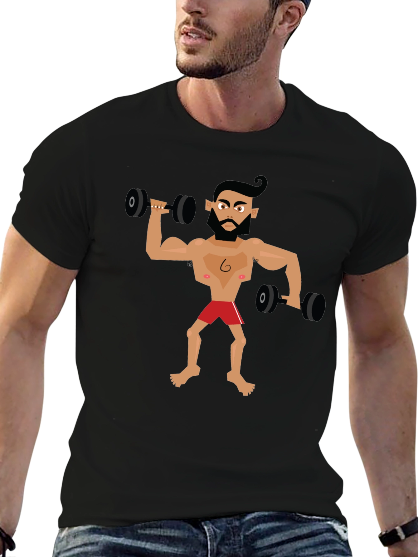 Cartoon Gym Dude T-Shirt