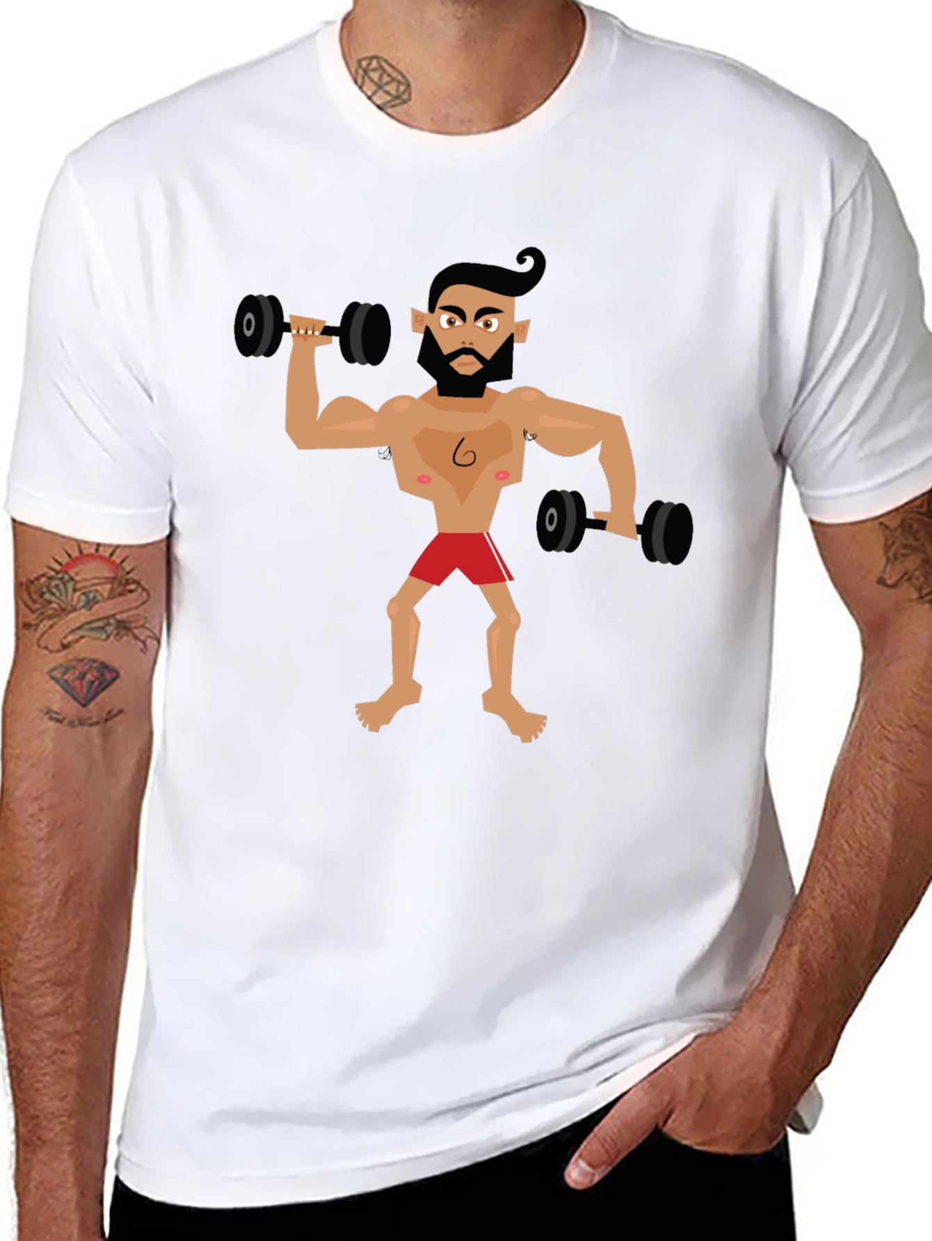 Cartoon Gym Dude T-Shirt