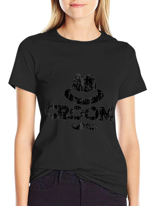 Groom T-Shirt - Hat & Mustache Design