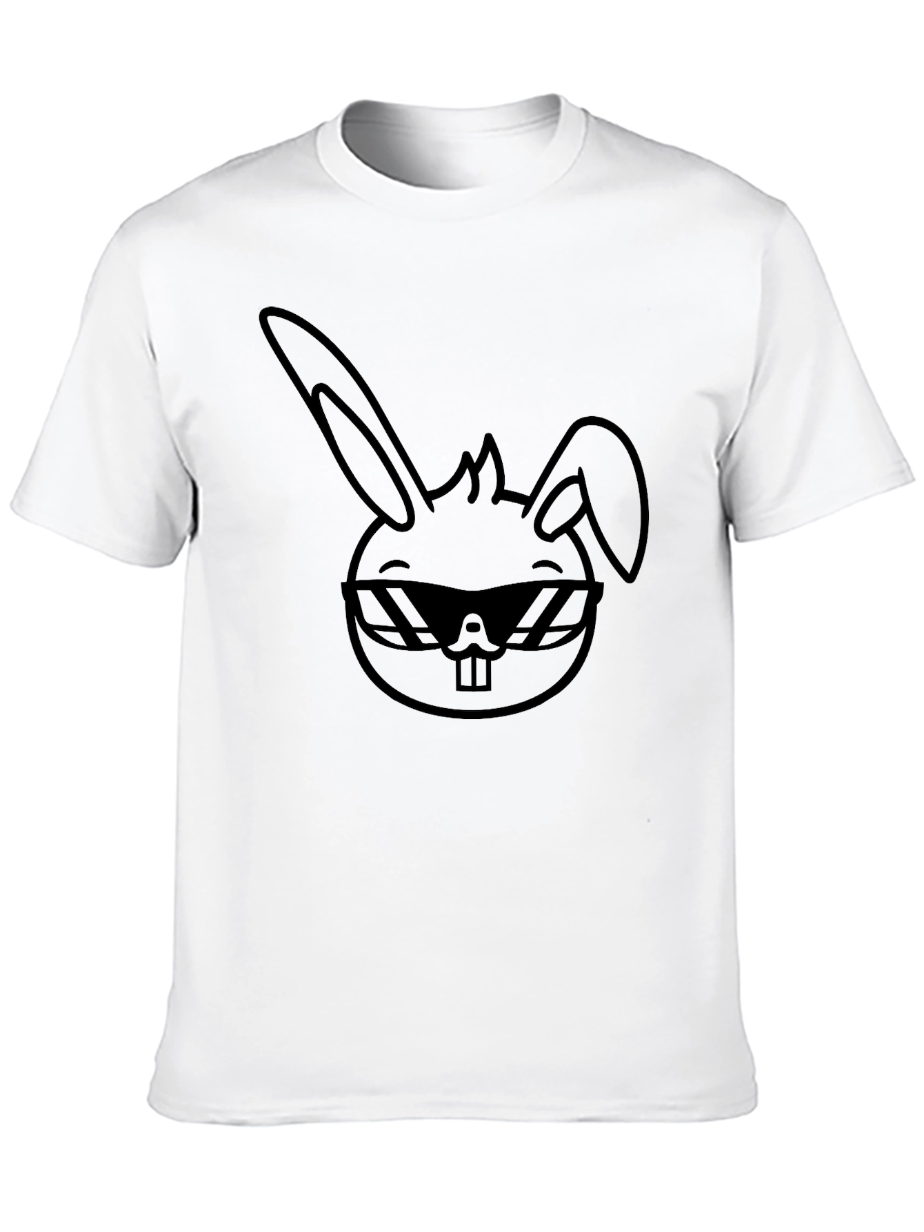 Cool Bunny Graphic Tee - Black Cotton T-Shirt