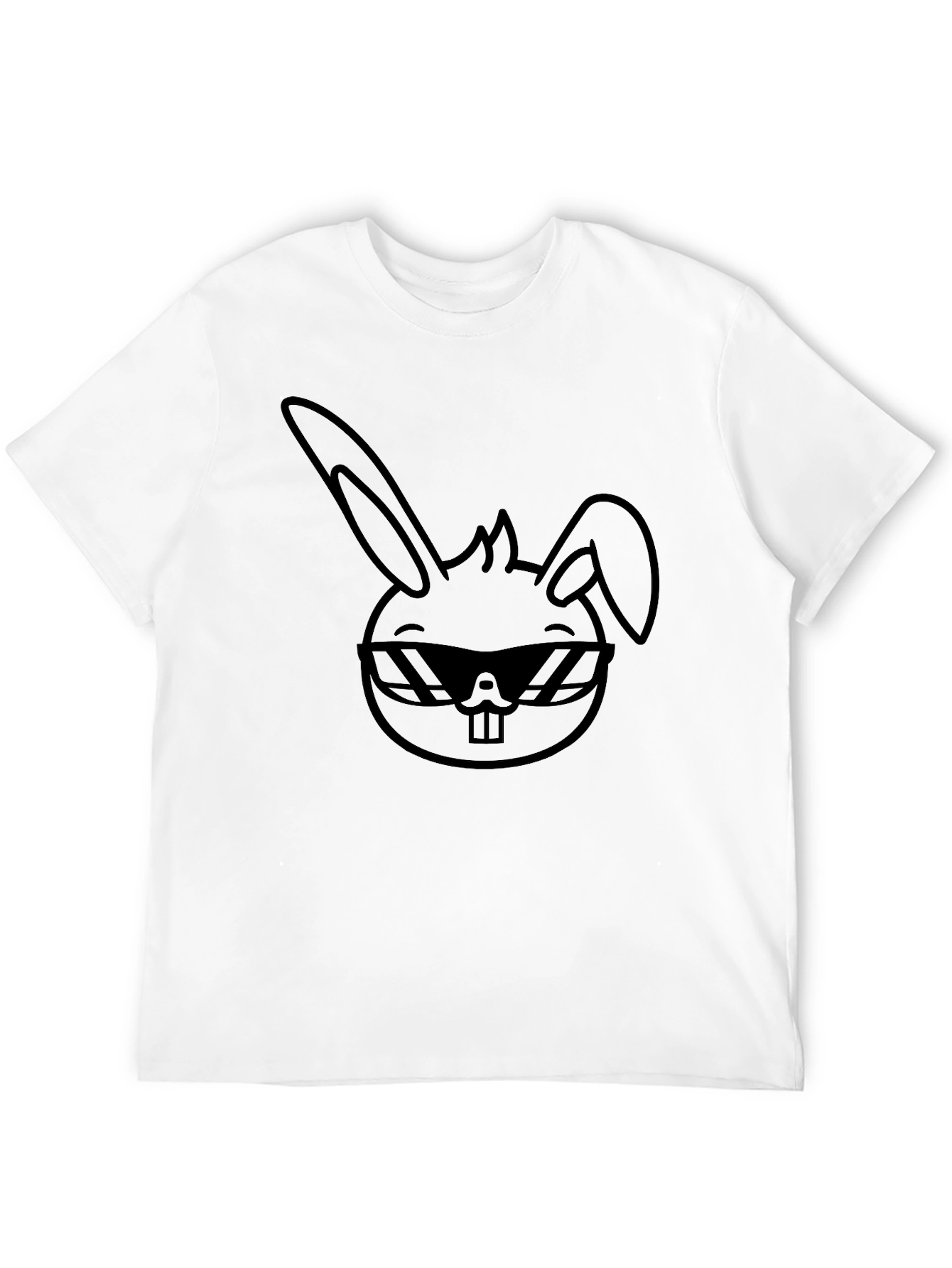 Cool Bunny Graphic Tee - Black Cotton T-Shirt