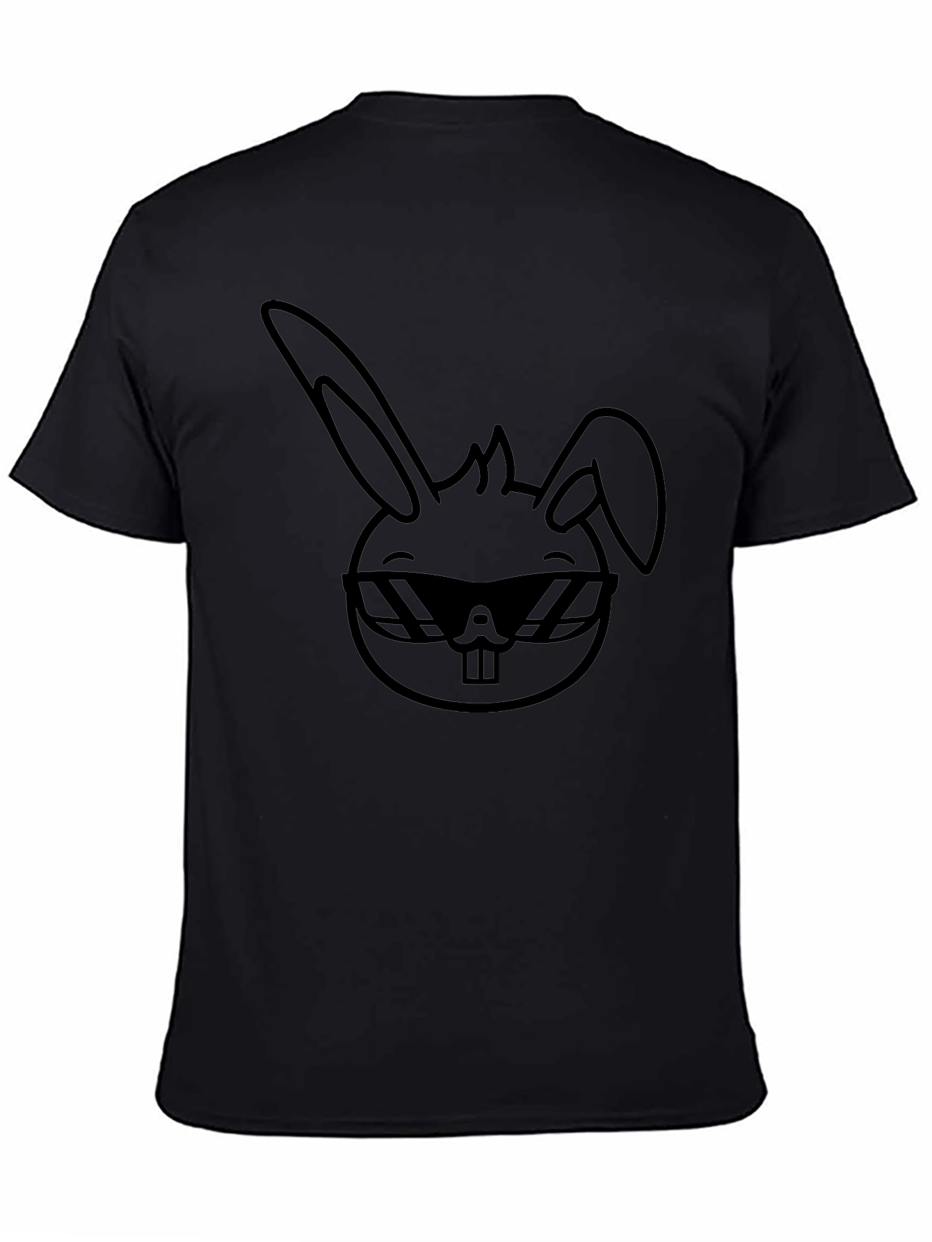 Cool Bunny Graphic Tee - Black Cotton T-Shirt