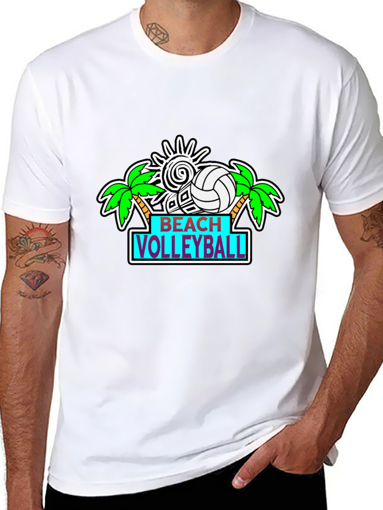 Beach Volleyball Graphic T-Shirt
