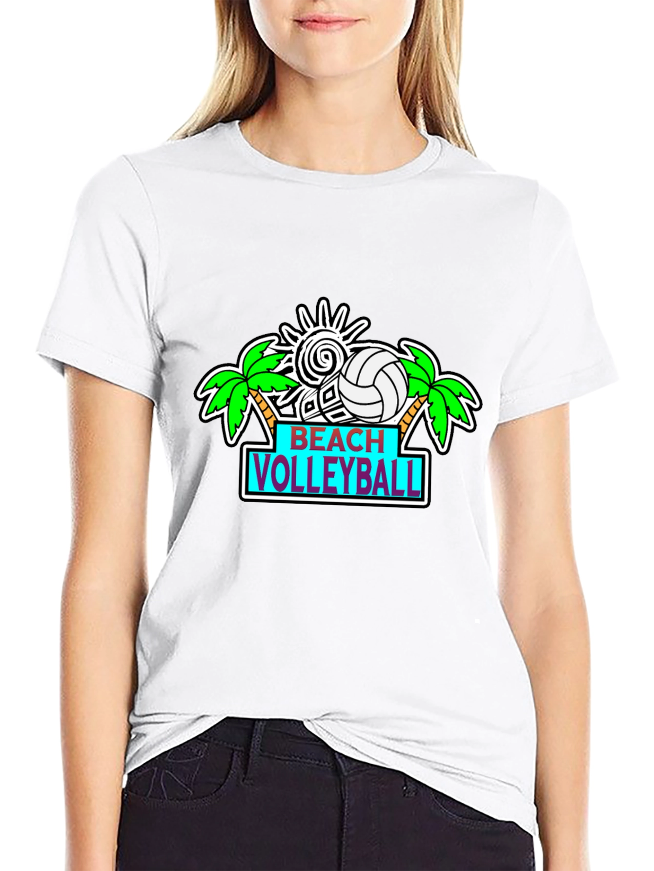 Beach Volleyball Graphic T-Shirt