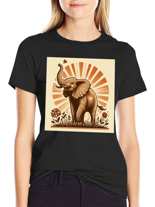 Cute Elephant Heart T-Shirt - Graphic Tee
