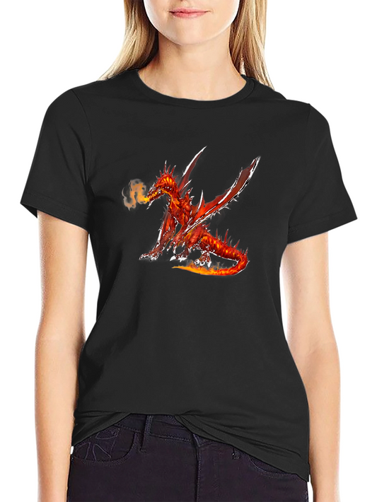Fiery Dragon Graphic Black T-Shirt