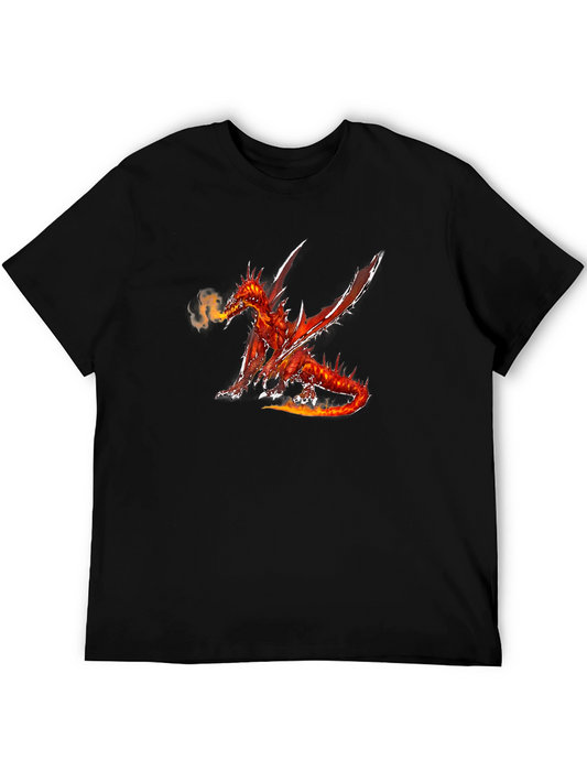 Fiery Dragon Graphic Black T-Shirt