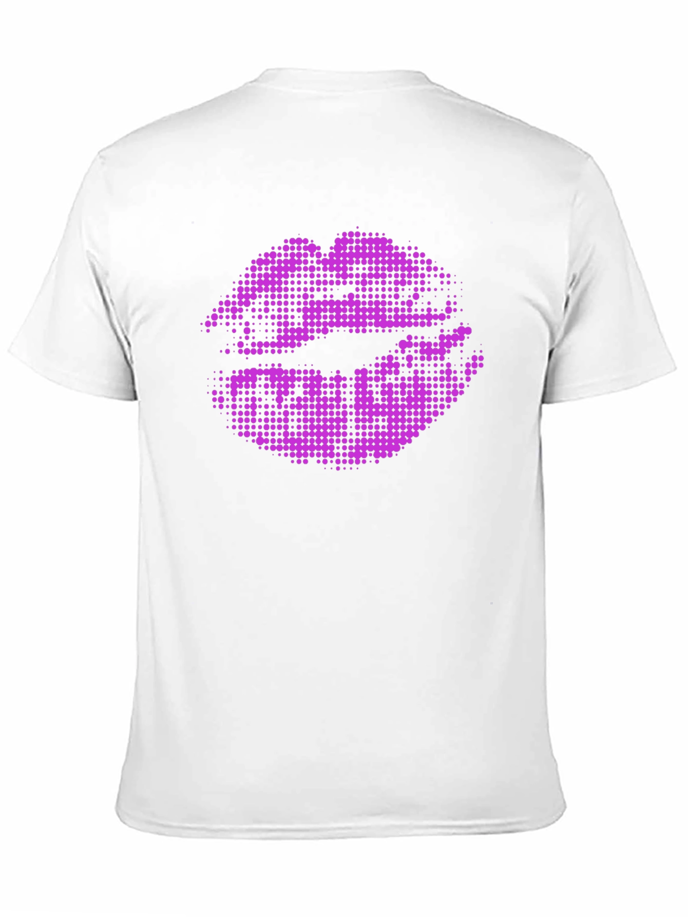Purple Lips Graphic Black T-Shirt