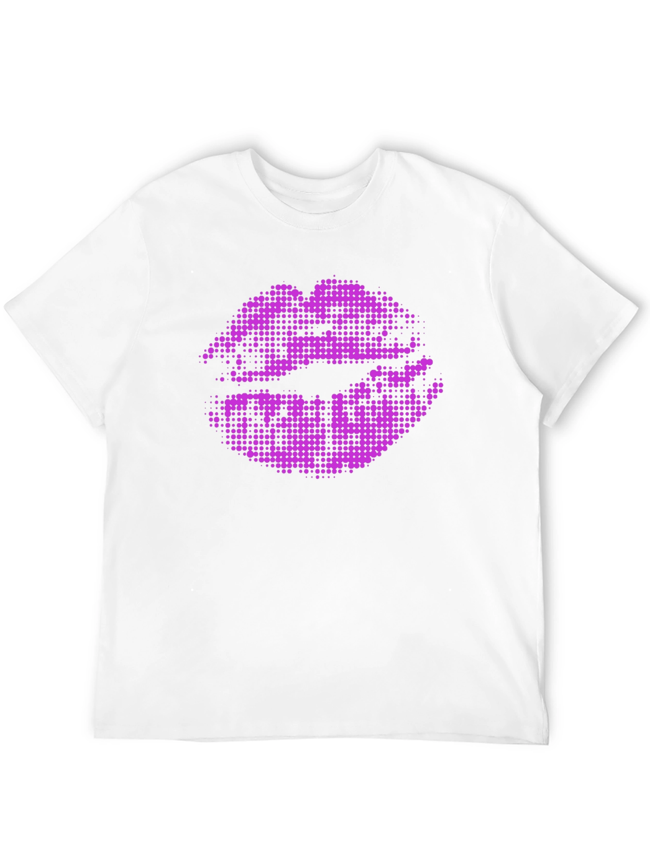 Purple Lips Graphic Black T-Shirt