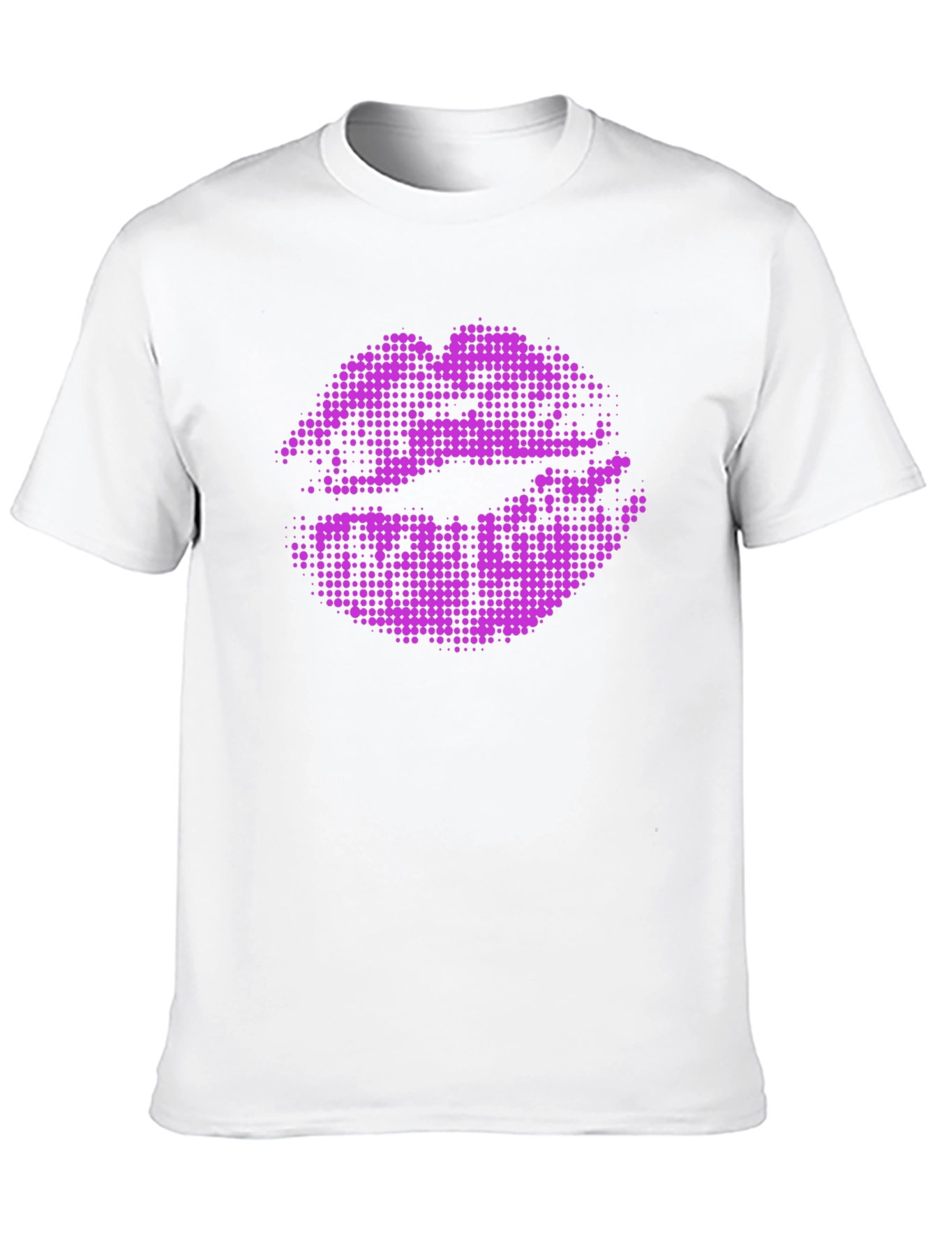 Purple Lips Graphic Black T-Shirt