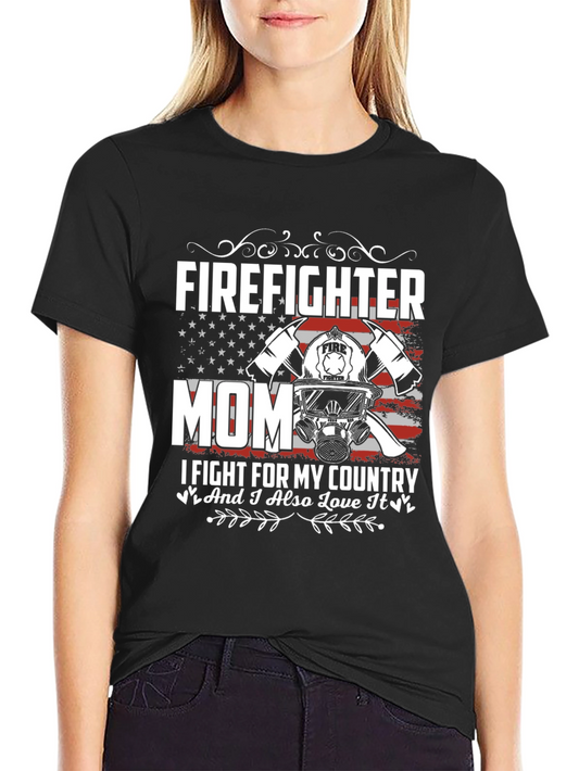 Firefighter Mom Graphic T-Shirt