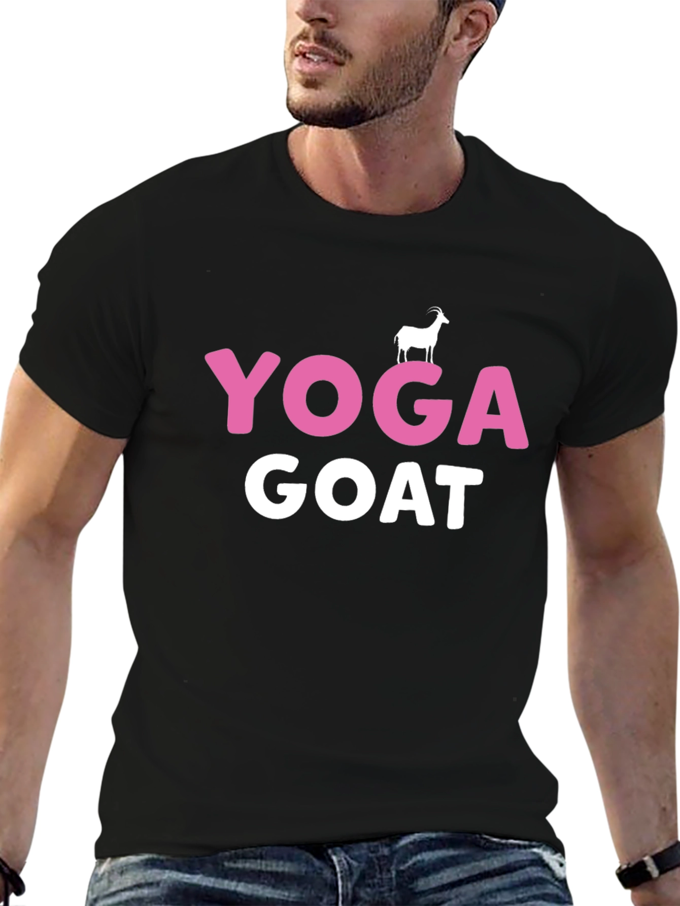 Yoga Goat Graphic T-Shirt - Black
