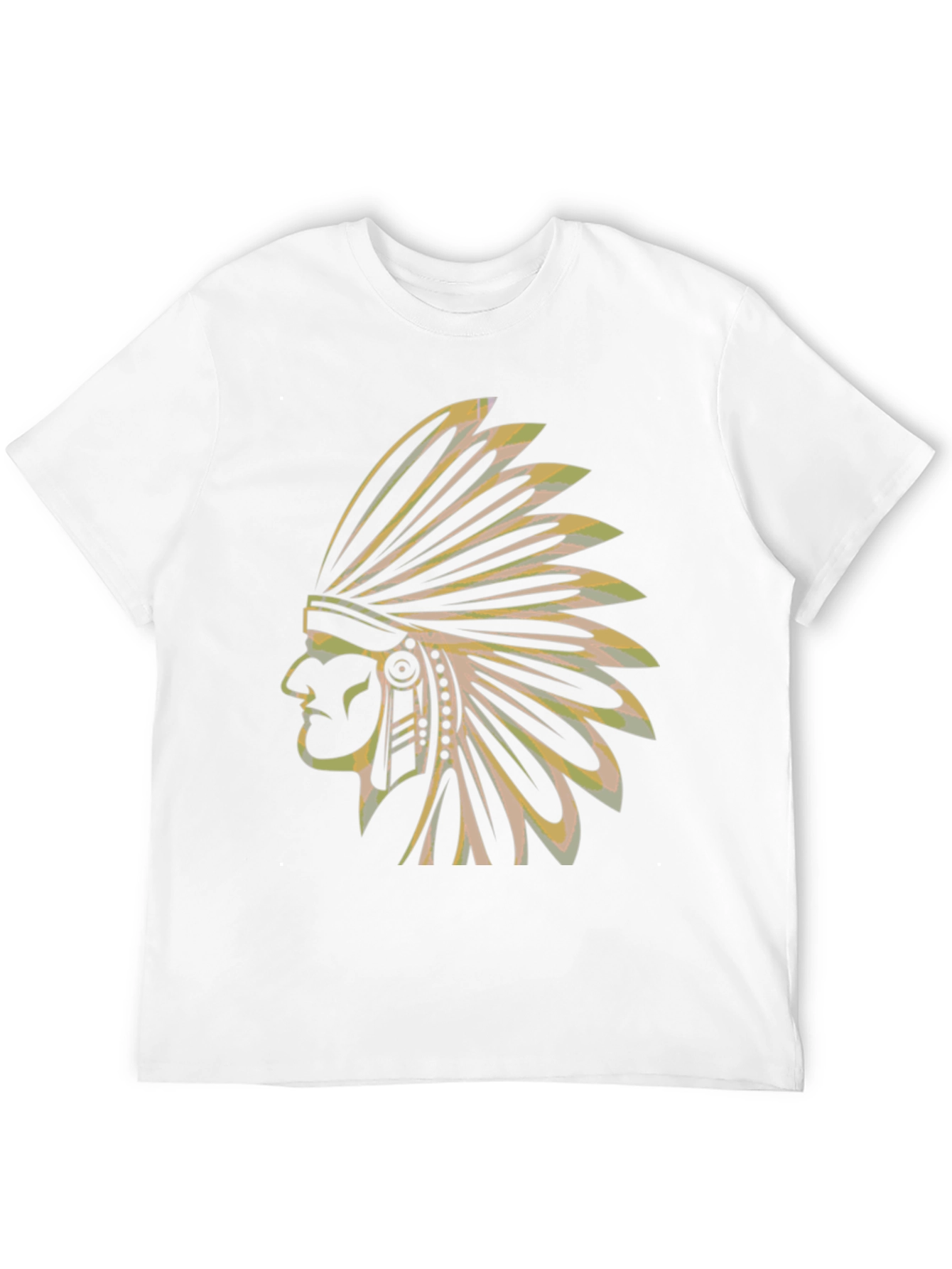 Mens Black T-Shirt with Native American Chief Graphic
