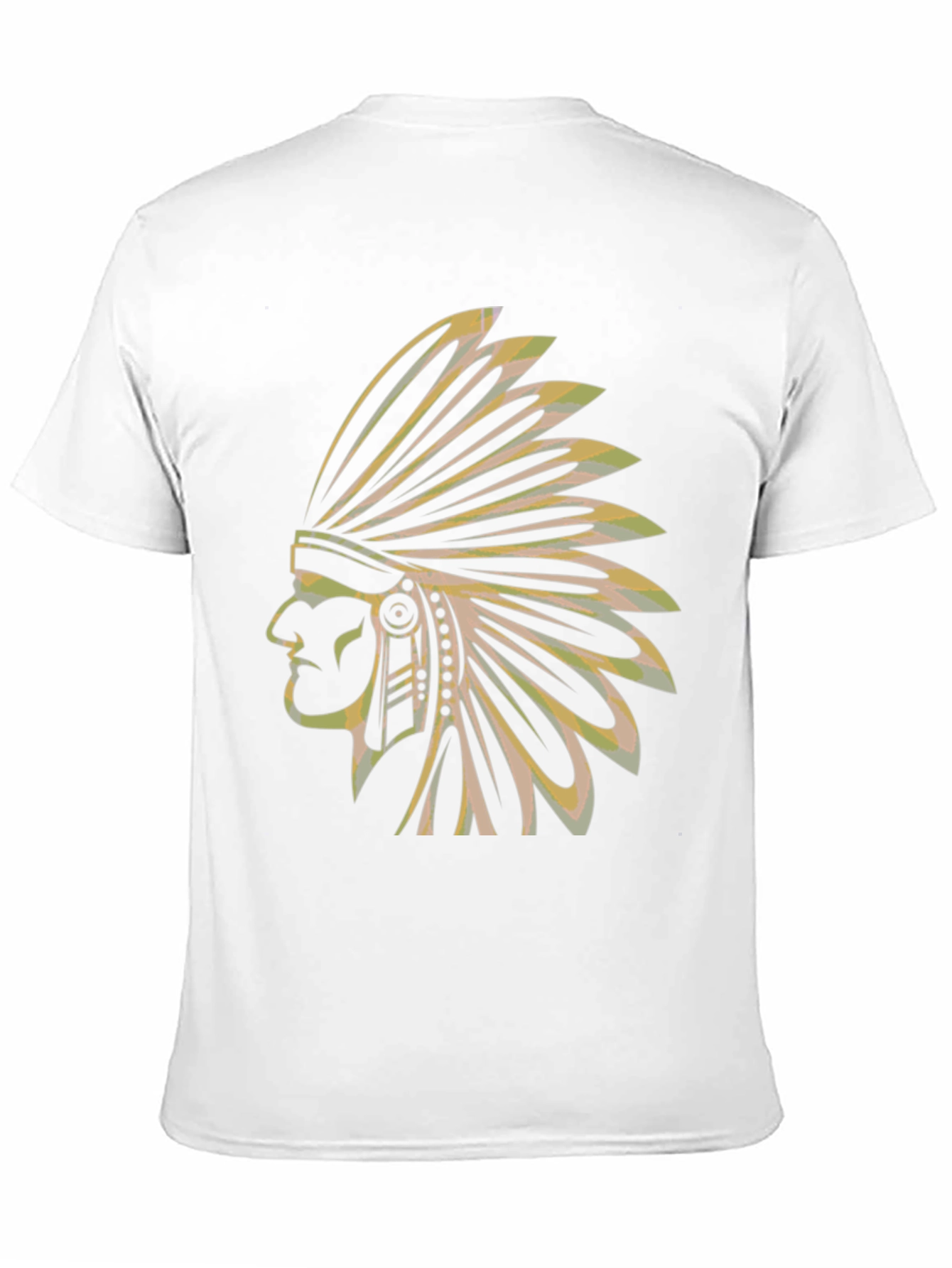 Mens Black T-Shirt with Native American Chief Graphic