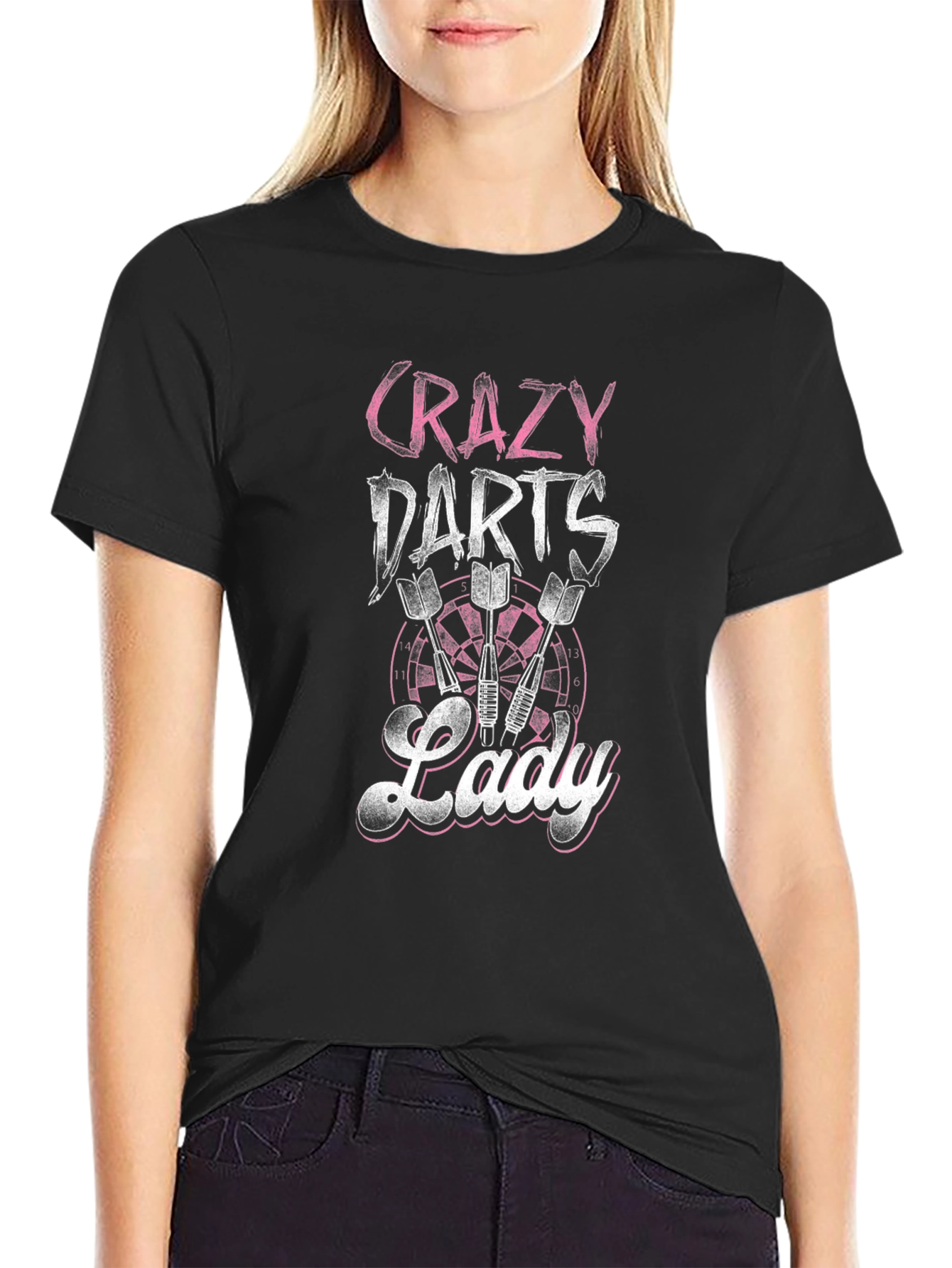 Crazy Darts Lady T-Shirt - Fun Dart Player Tee