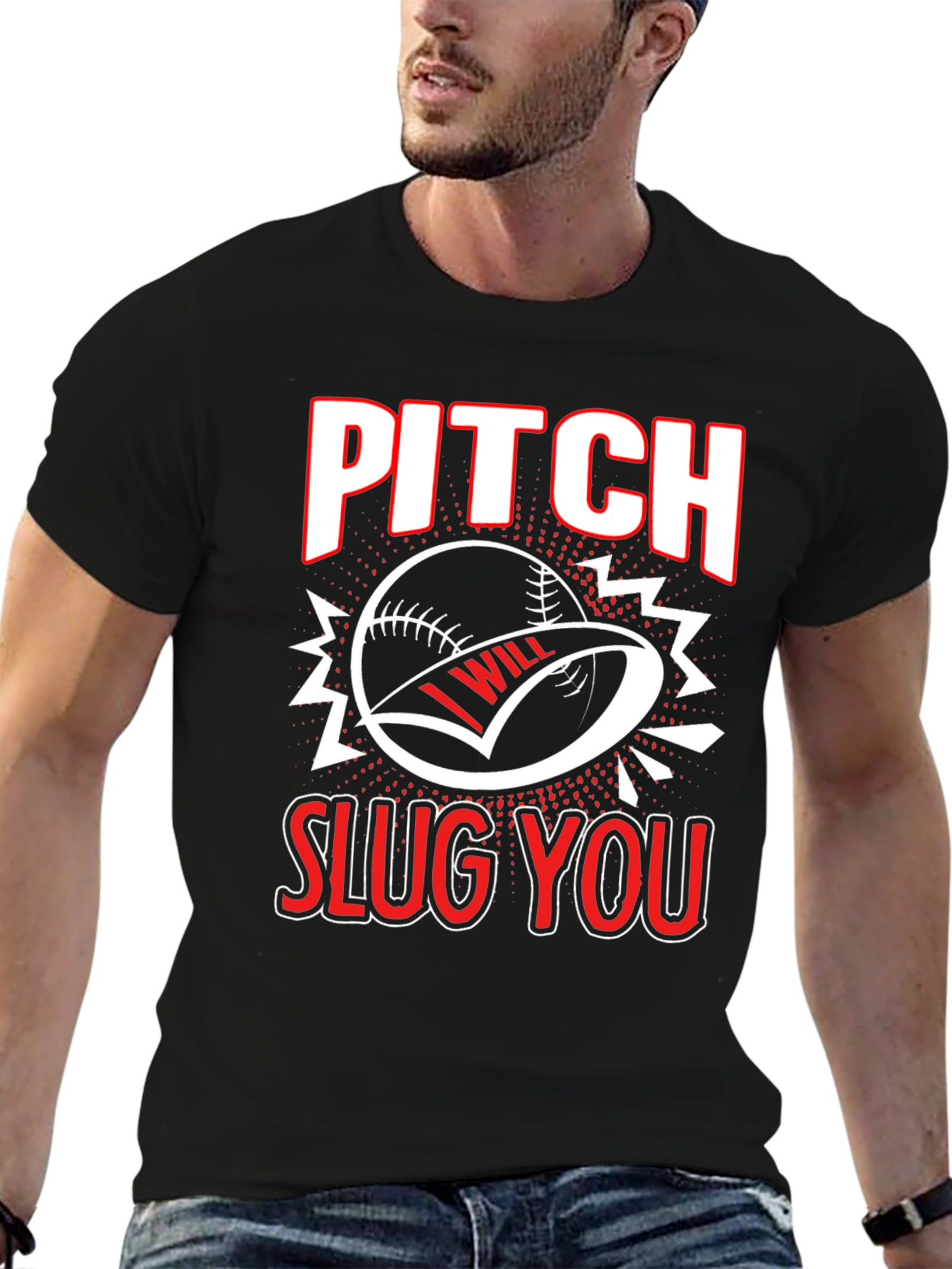 Pitch Slug You Baseball Graphic Tee