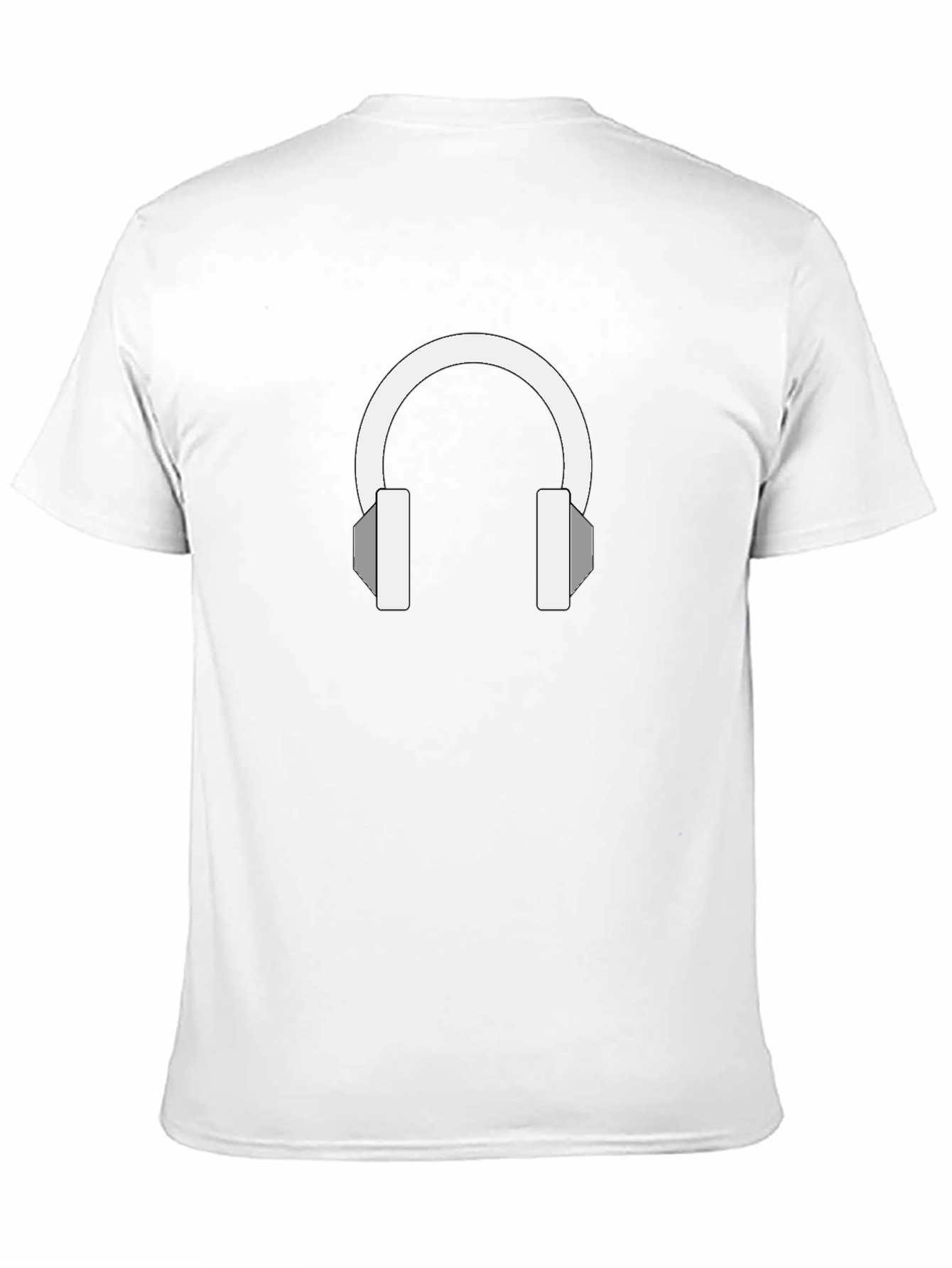 Black T-Shirt with Headphones Graphic