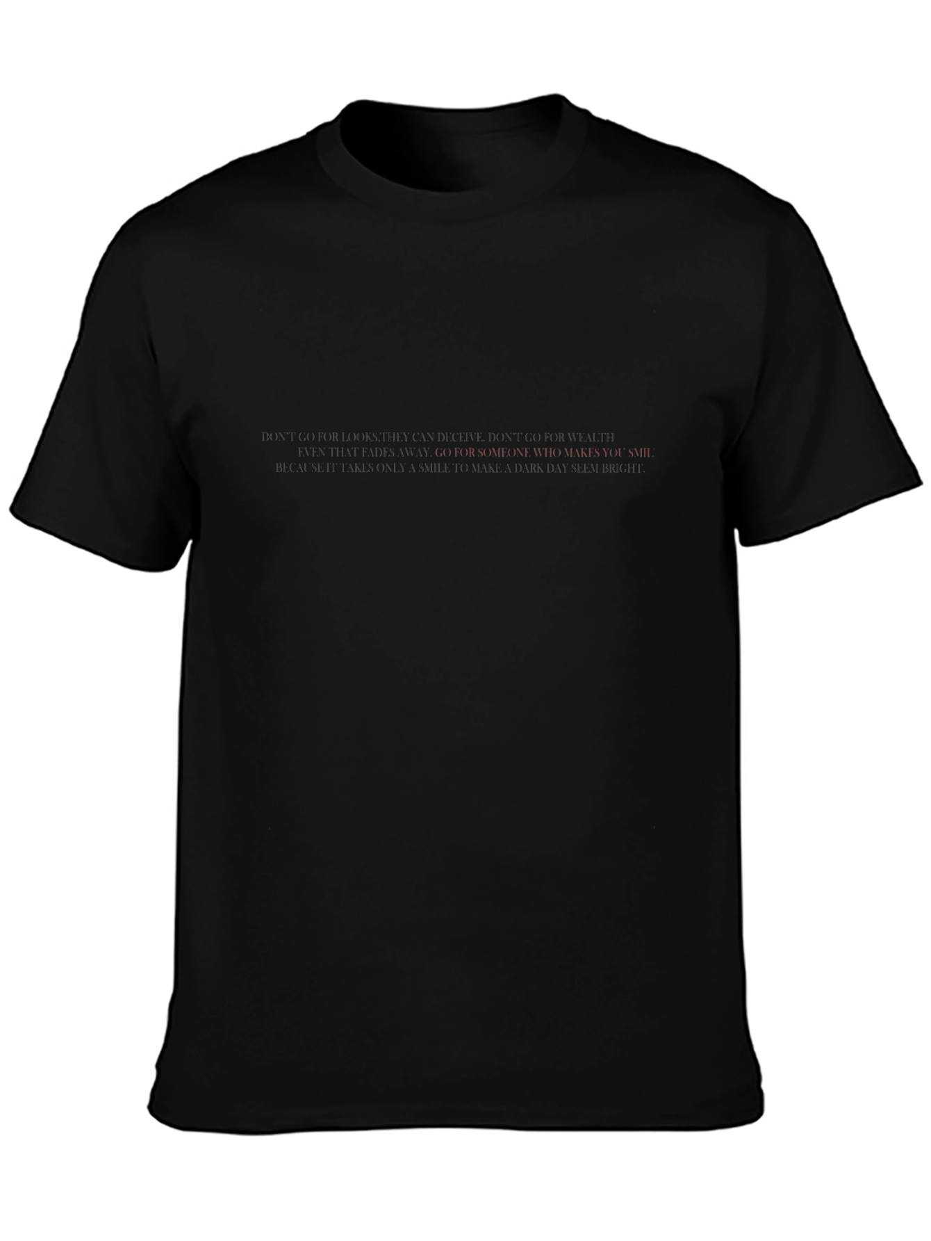 Mens Black T-Shirt with Inspirational Quote